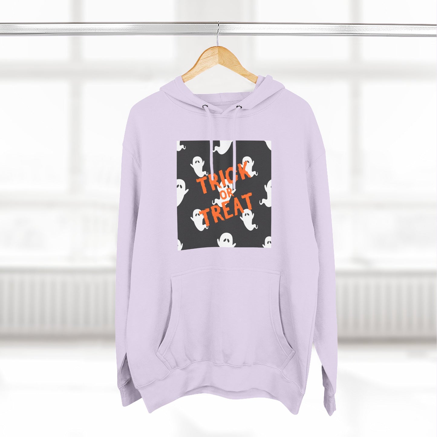 Halloween Ghost Fleece Hoodie, Trick or Treat Hoodie, Cozy Sweatshirt, Spooky Apparel, Fall Fashion, Halloween Costume