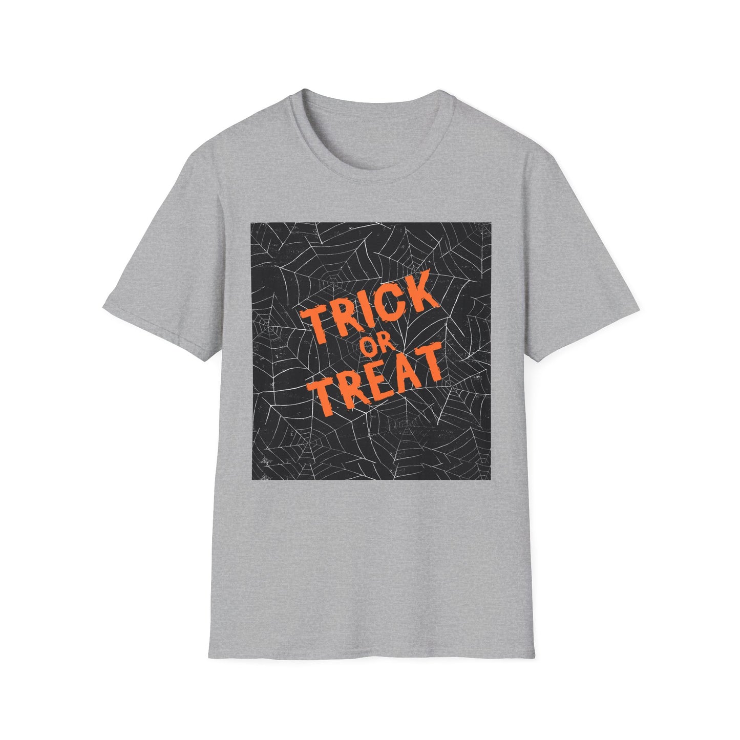 Halloween Trick or Treat Unisex Softstyle T-Shirt, Casual Halloween Wear, Spooky Gift, Fall Fashion, Halloween Party Shirt
