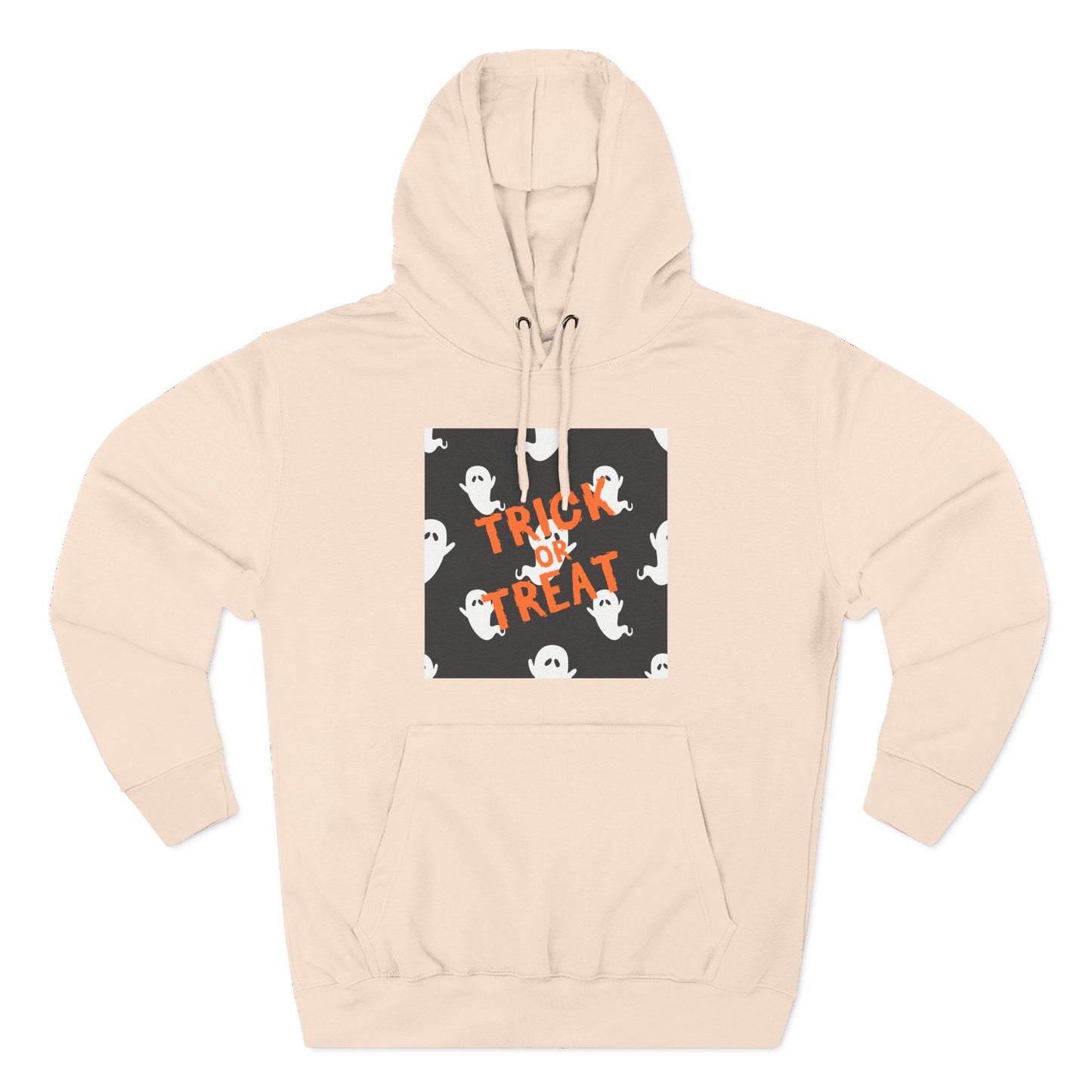 Halloween Ghost Fleece Hoodie, Trick or Treat Hoodie, Cozy Sweatshirt, Spooky Apparel, Fall Fashion, Halloween Costume