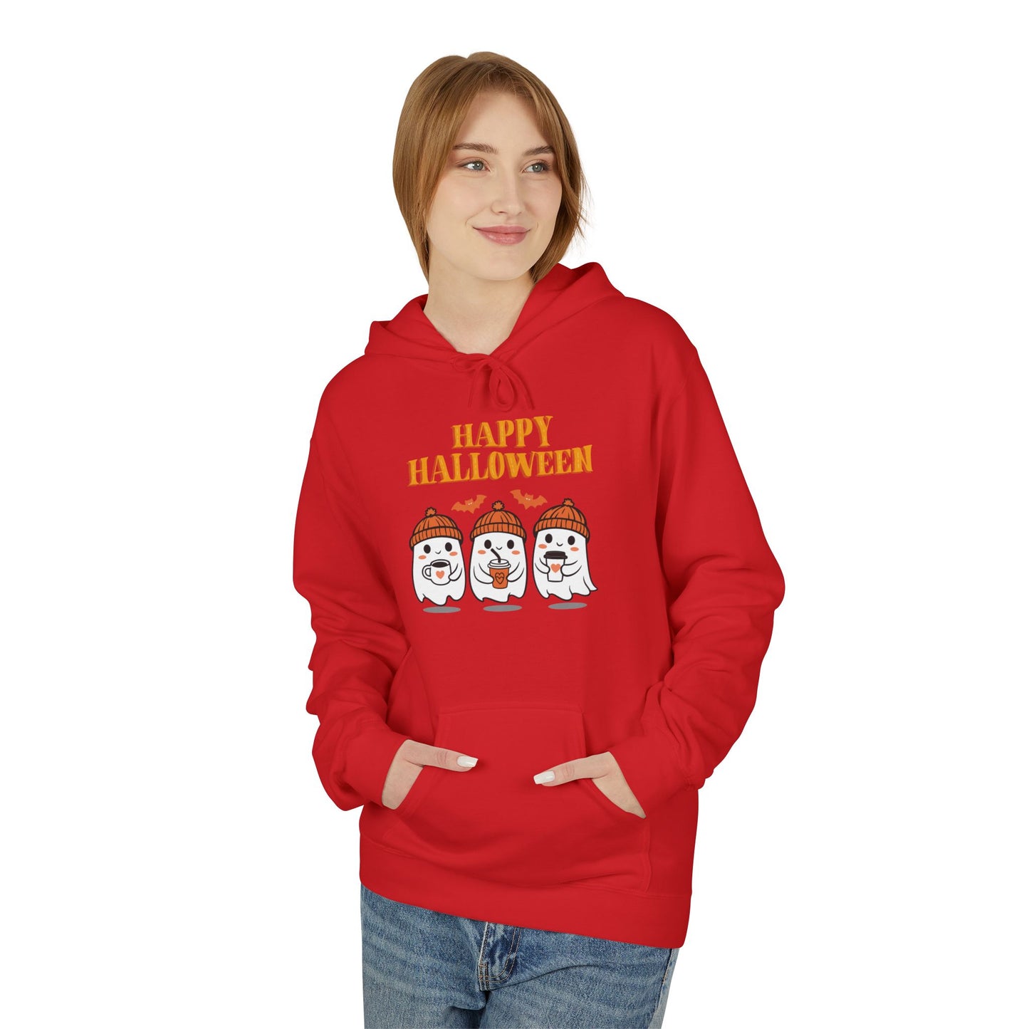 Halloween Ghosts Unisex Hoodie, Cozy Fall Apparel, Spooky Season Sweatshirt, Happy Halloween Gift, Cute Halloween Clothing
