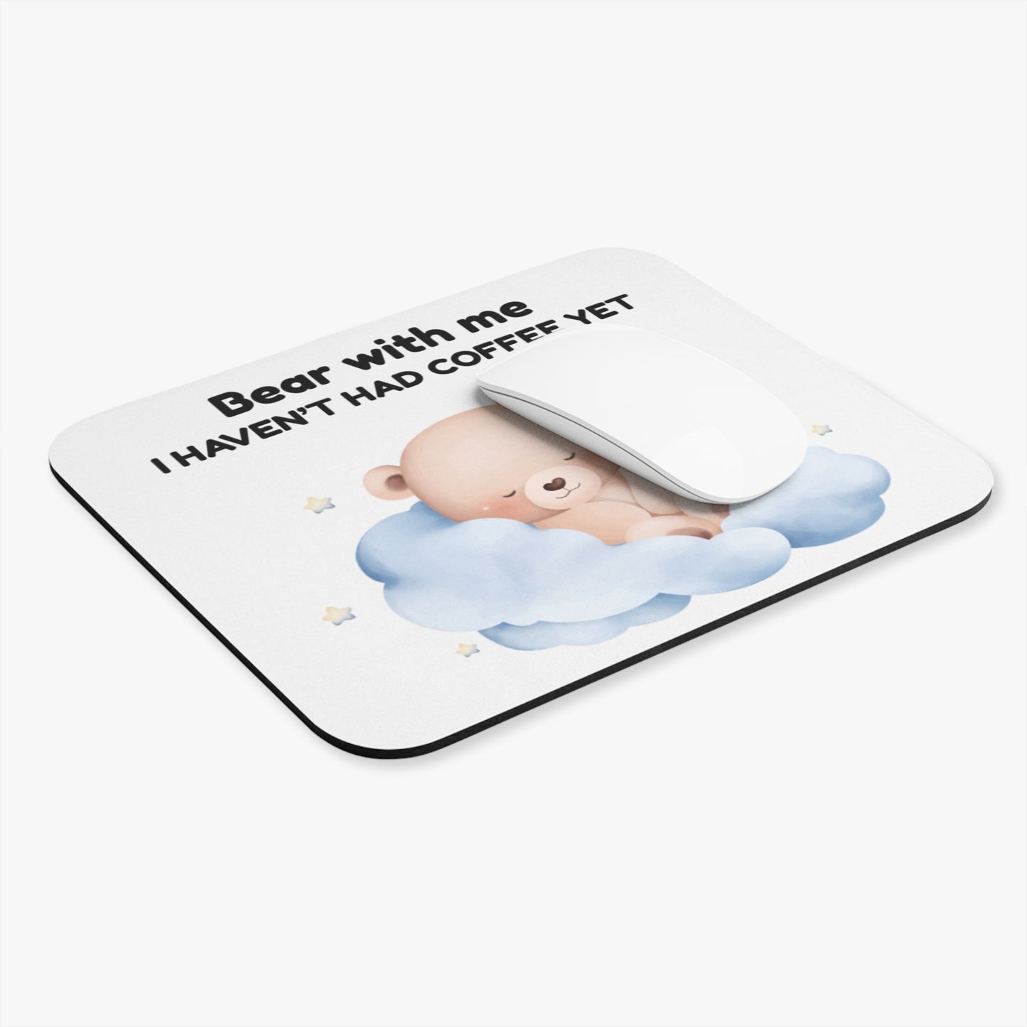 Cute Coffee Bear Mouse Pad | Funny Desk Accessory | Gift for Animal Lovers, Home Office Decor, Coffee Lovers, Birthday Gift