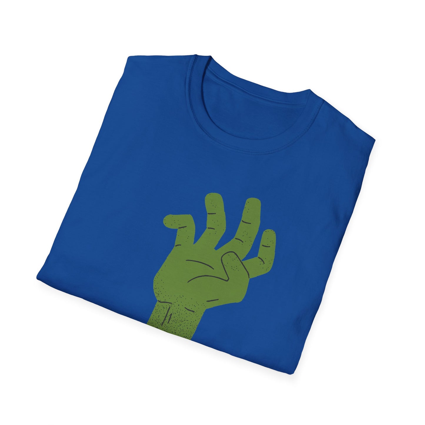 Zombie Hand Unisex Softstyle T-Shirt, Halloween Shirt, Casual Wear, Graphic Tee, Gift for Horror Fans, Spooky Apparel, Unisex Fashion
