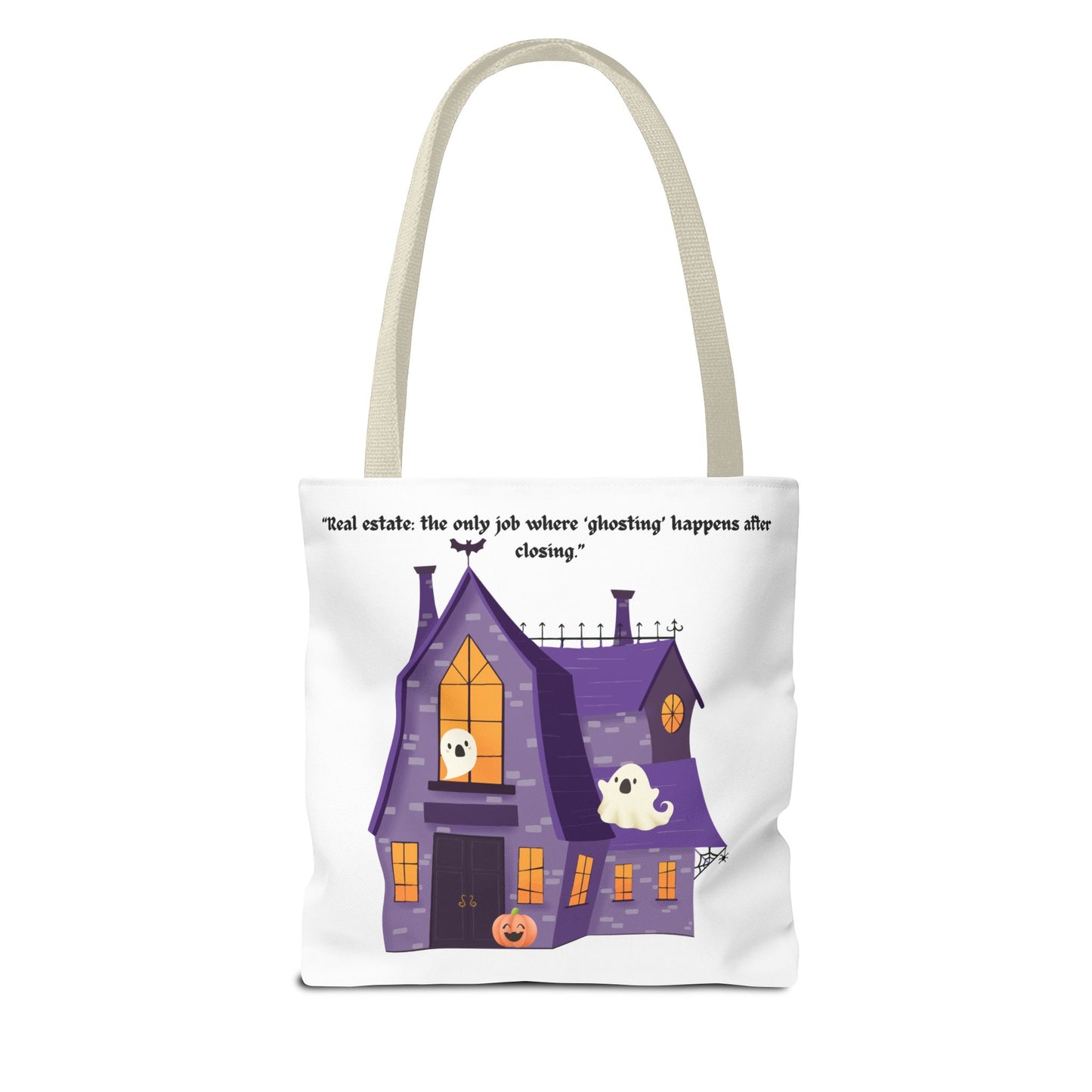 REAL ESTATE Halloween Tote Bag, Ghostly Real Estate Humor, Fun & Spooky Gift for Realtors, Trick or Treat, Fall Celebration Accessories