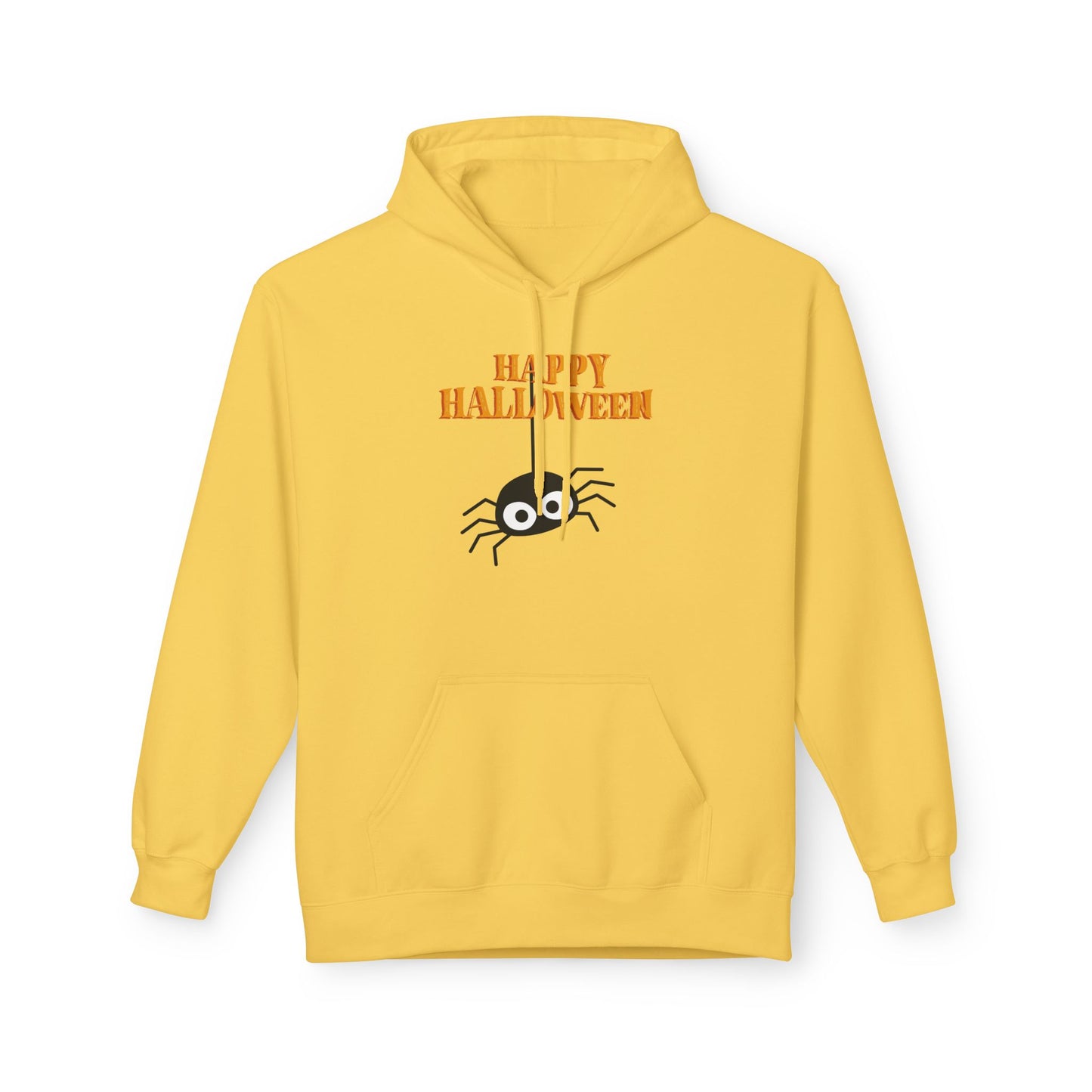 Happy Halloween Spider Hoodie, Unisex Fleece Hoodie, Cozy Fall Fashion, Halloween Costume, Spooky Season Apparel, Trick or Treat Sweater