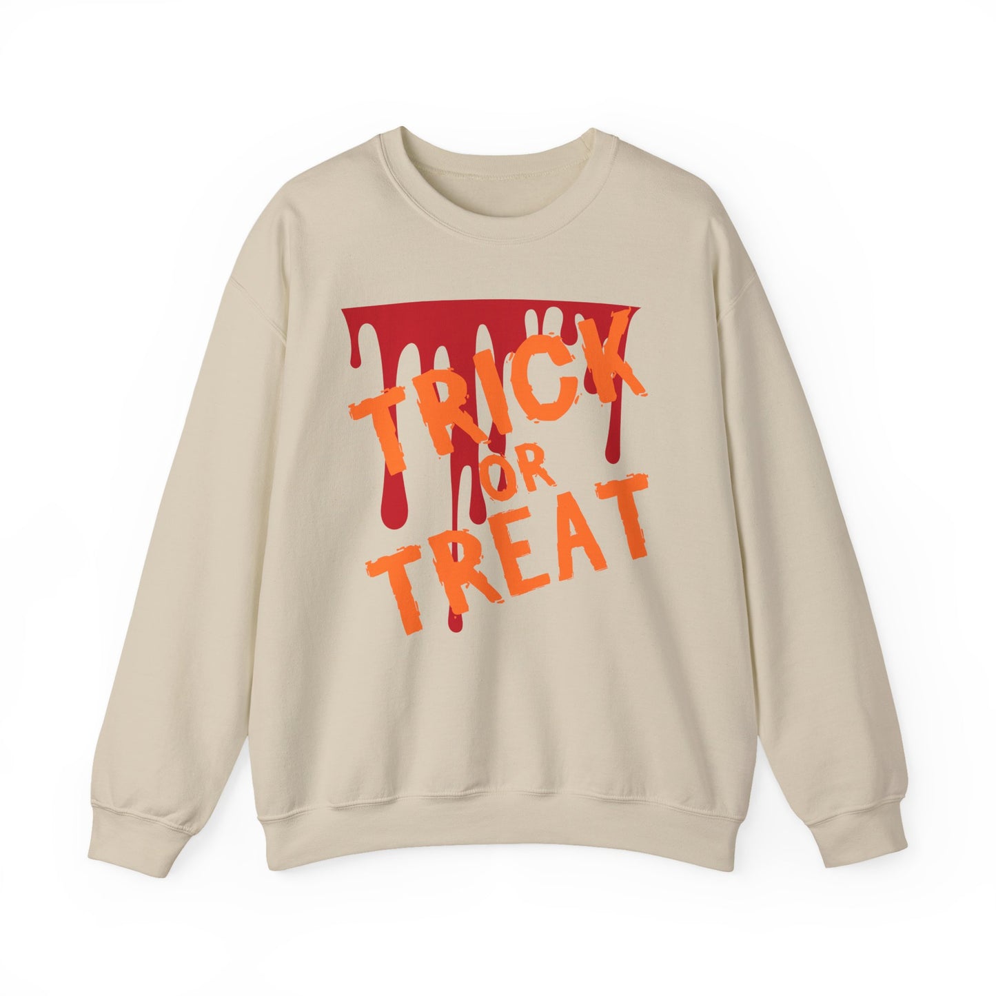 Halloween-Inspired Crewneck Sweatshirt | Cozy Unisex Sweater, Trick or Treat Design, Fall Fashion, Spooky Season Apparel