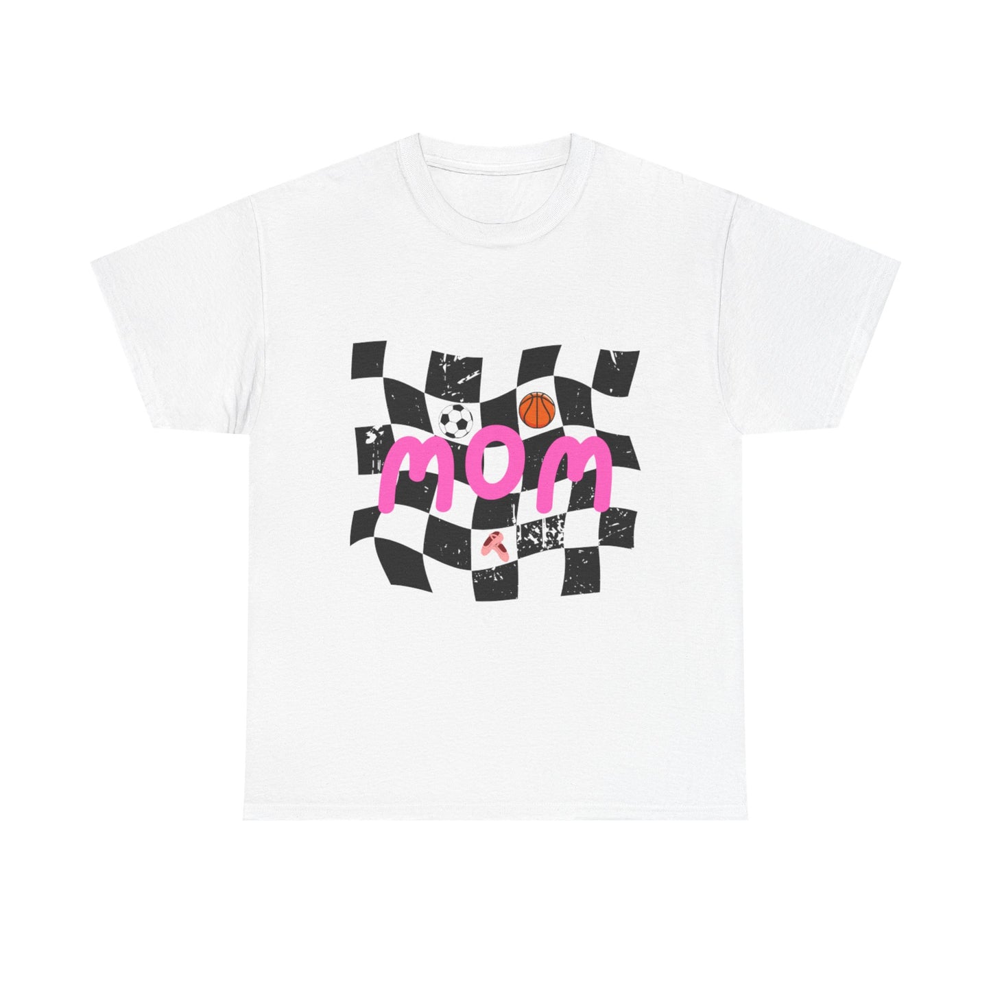 Sporty Mom Unisex Heavy Cotton Tee, Perfect Gift for Moms, Birthday Gift, Mother's Day, Family Events, Sports Enthusiasts