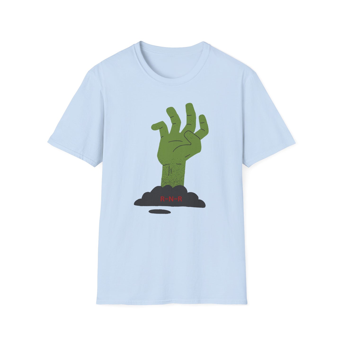 Zombie Hand Unisex Softstyle T-Shirt, Halloween Shirt, Casual Wear, Graphic Tee, Gift for Horror Fans, Spooky Apparel, Unisex Fashion