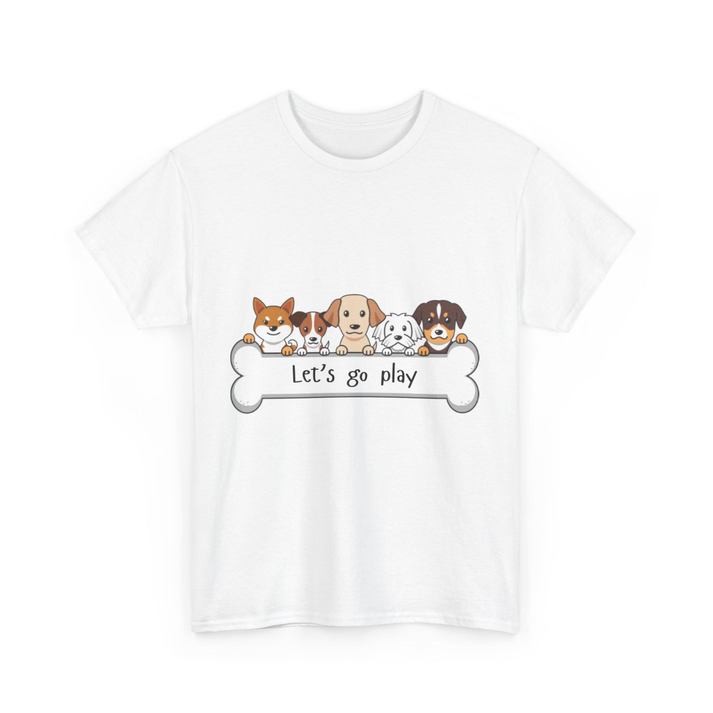 Let's Go Play Dog Lover Tee, Cute Pet T-Shirt, Animal Lover Gift, Unisex Cotton Shirt, Dog Mom Tee, Playful Pet Apparel