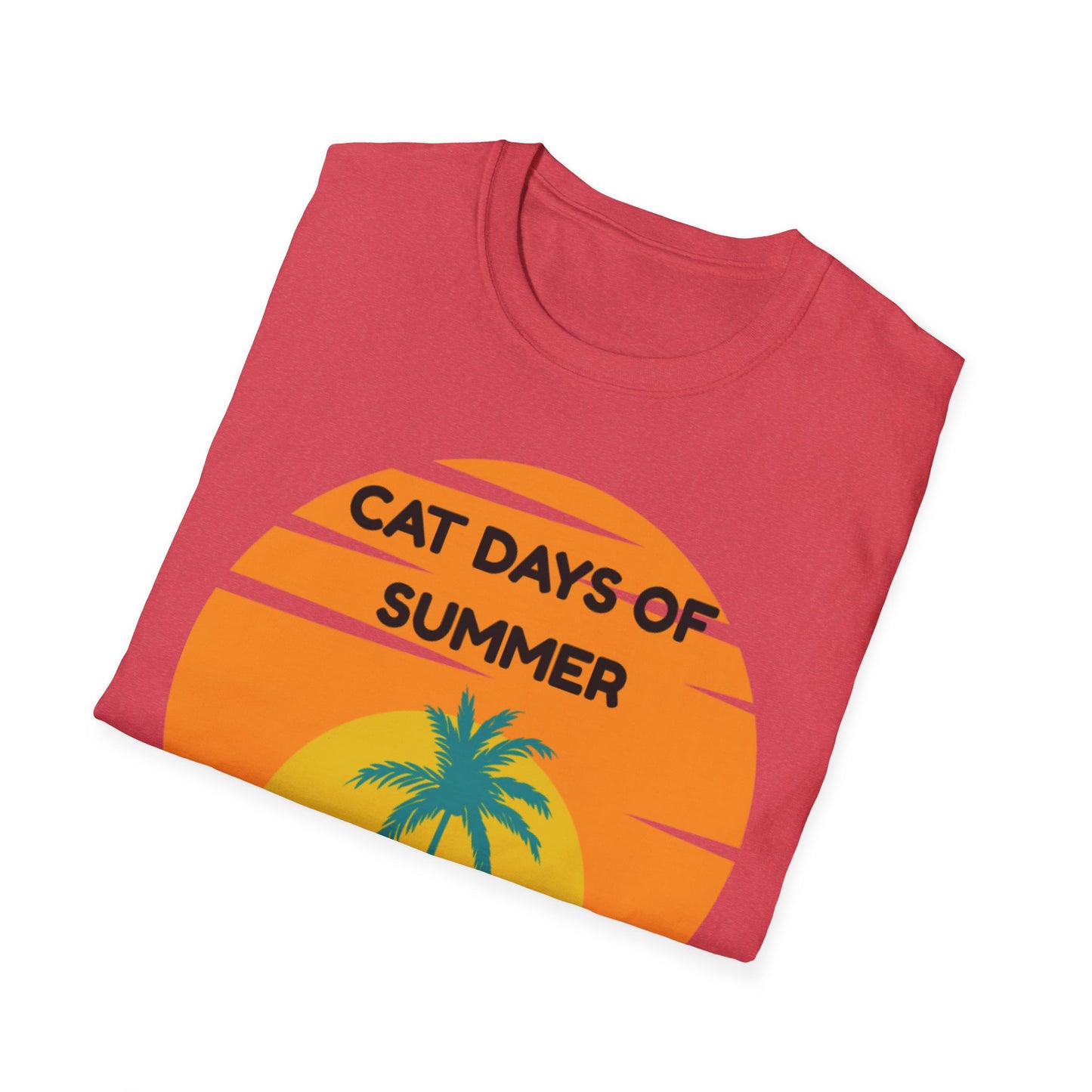 Cat Days of Summer Unisex Softstyle T-Shirt, Cute Cat Shirt, Summer Tee, Vacation Top, Animal Lover Gift, Fun Relaxed Fit