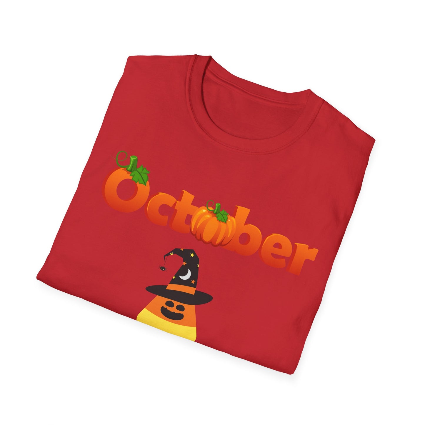 October Festive T-Shirt, Halloween Shirt, Unisex Fall Tee, Pumpkin Graphic Tee, October 2025 Apparel