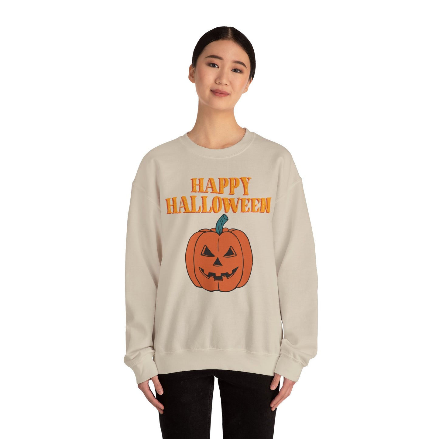 Halloween Pumpkin Sweatshirt, Cozy Fall Sweater, Unisex Crewneck, Spooky Season Apparel, Halloween Gift, Casual October Fashion