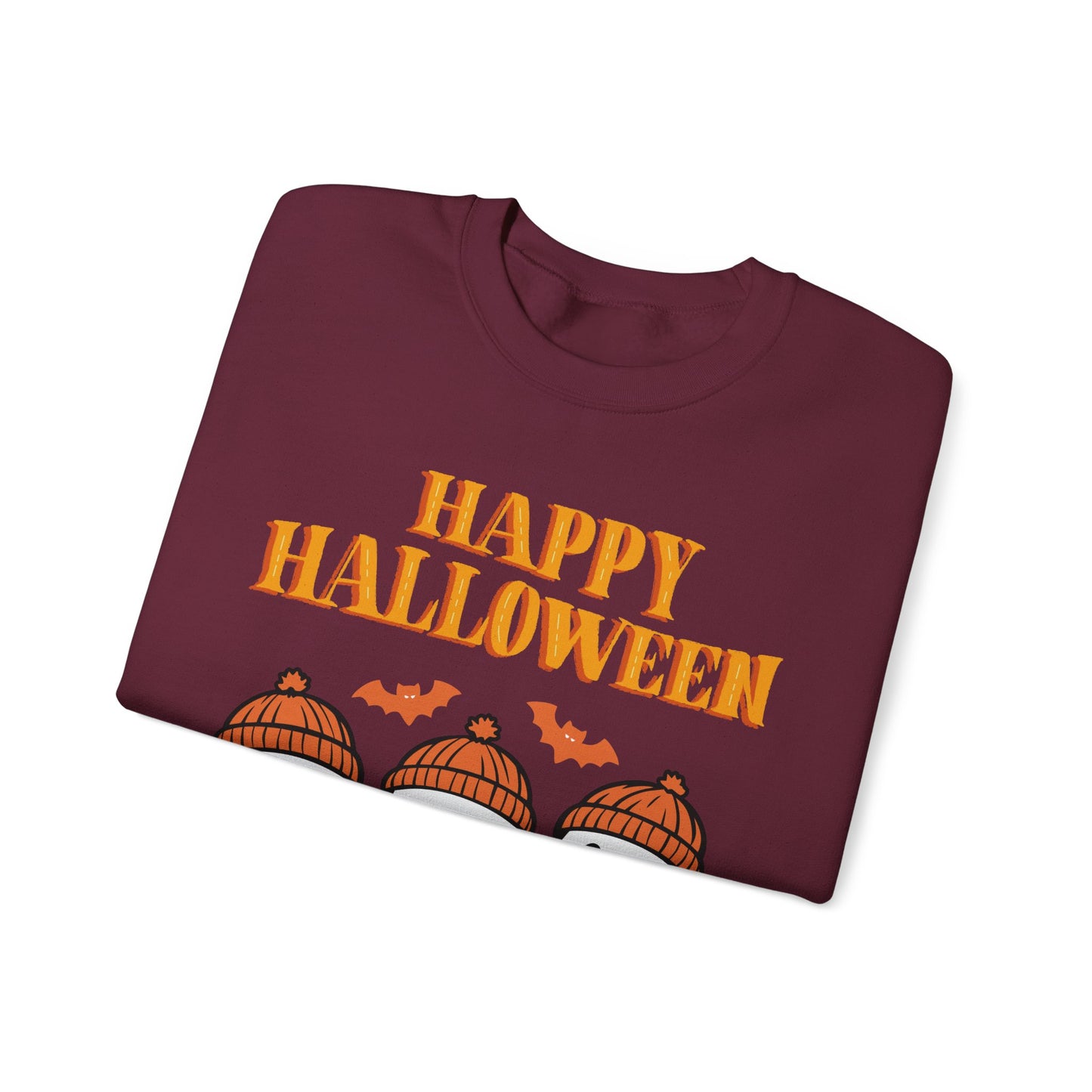 Happy Halloween Ghosts Crewneck Sweatshirt, Cozy Fall Apparel, Unisex Halloween Sweatshirt, Spooky Season Gift, Cute Pumpkin Design