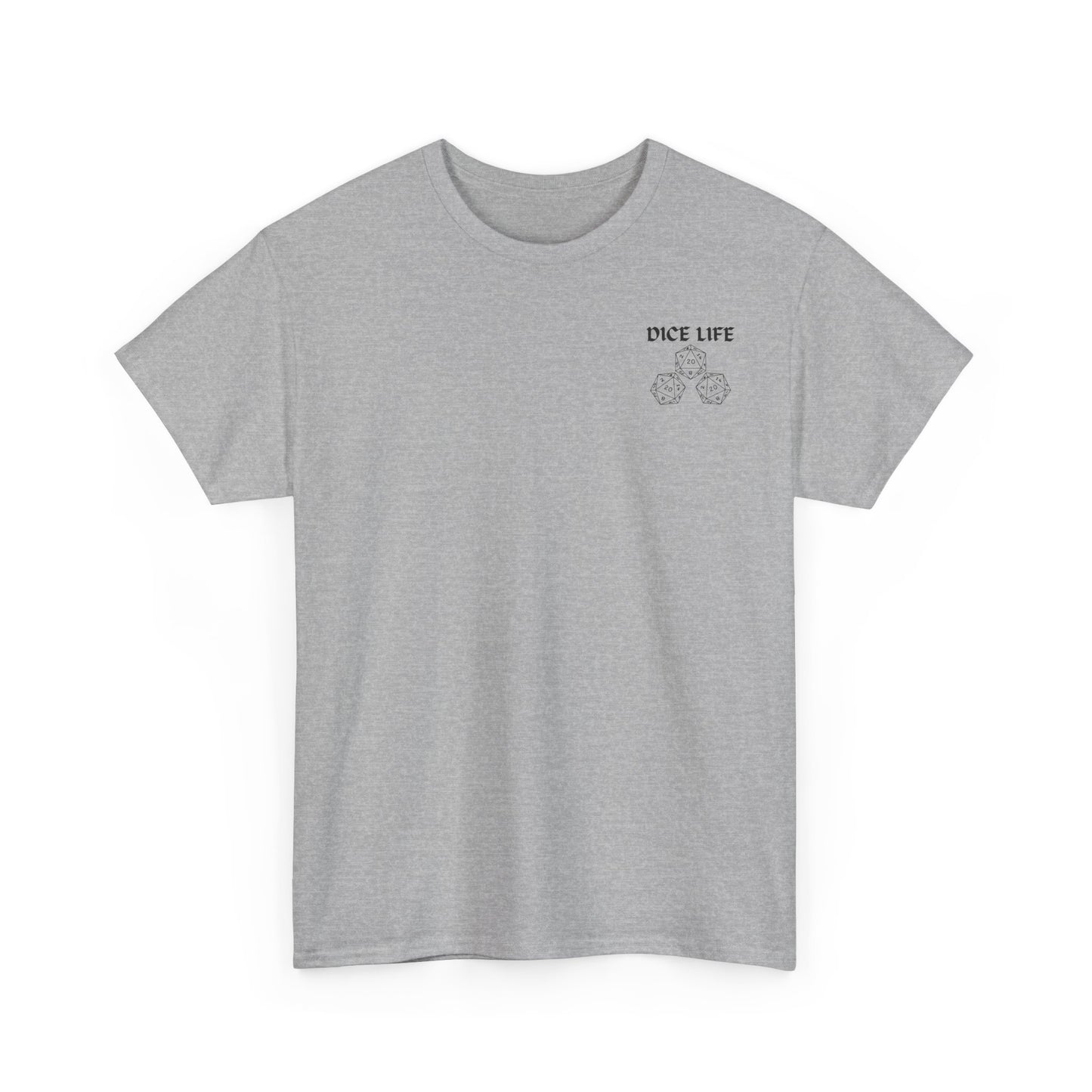 Dice Life Unisex Heavy Cotton Tee - Perfect for Gamers, Geek Culture, Birthday Gifts, Roll the Dice Events, Tabletop RPG Enthusiasts