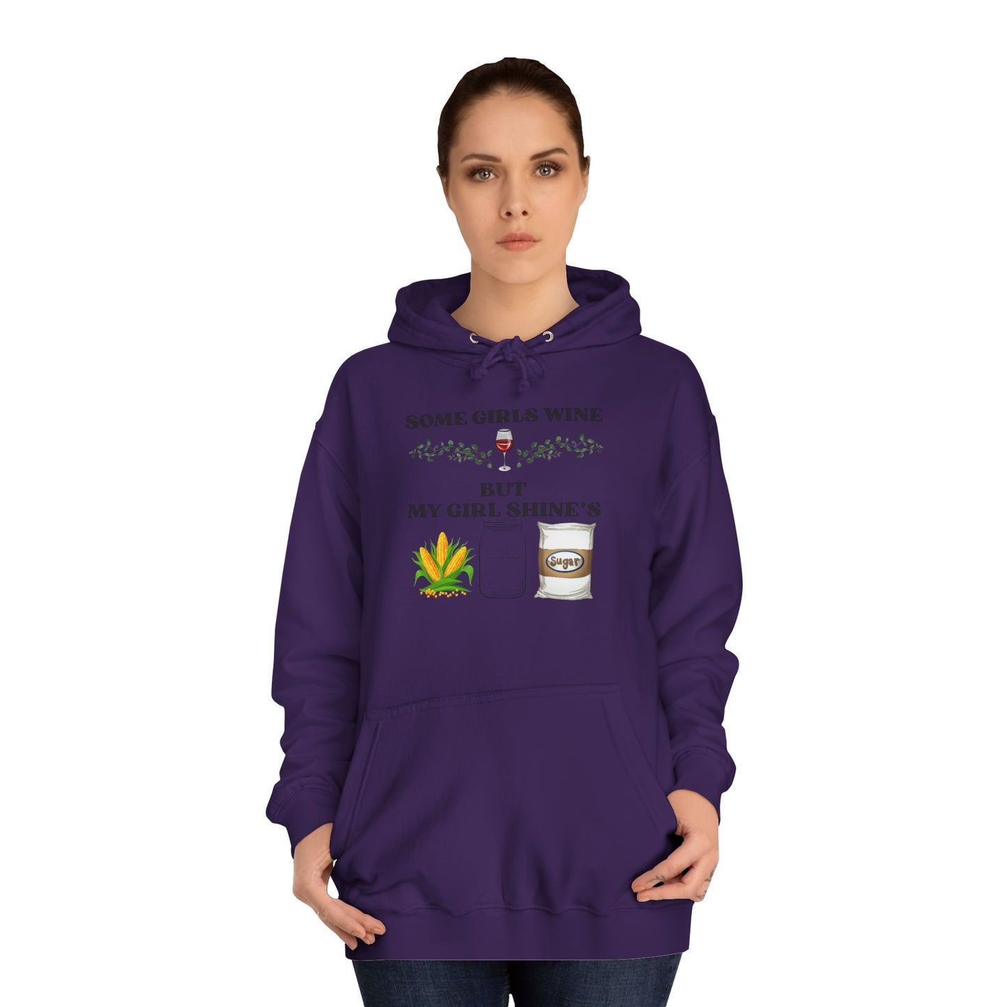 Funny Unisex College Hoodie - Perfect for Wine Lovers, Gift for Friends, Casual Wear, Cozy, Holiday Apparel