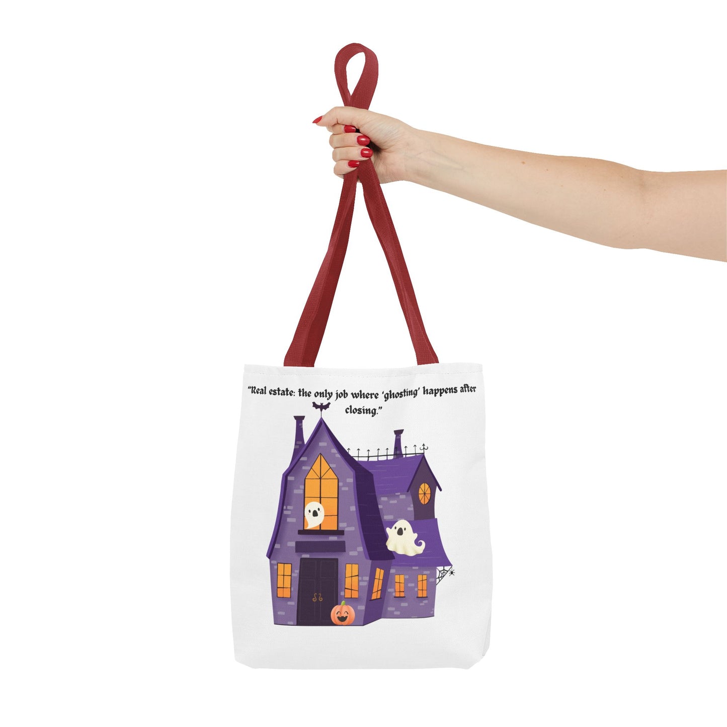 REAL ESTATE Halloween Tote Bag, Ghostly Real Estate Humor, Fun & Spooky Gift for Realtors, Trick or Treat, Fall Celebration Accessories