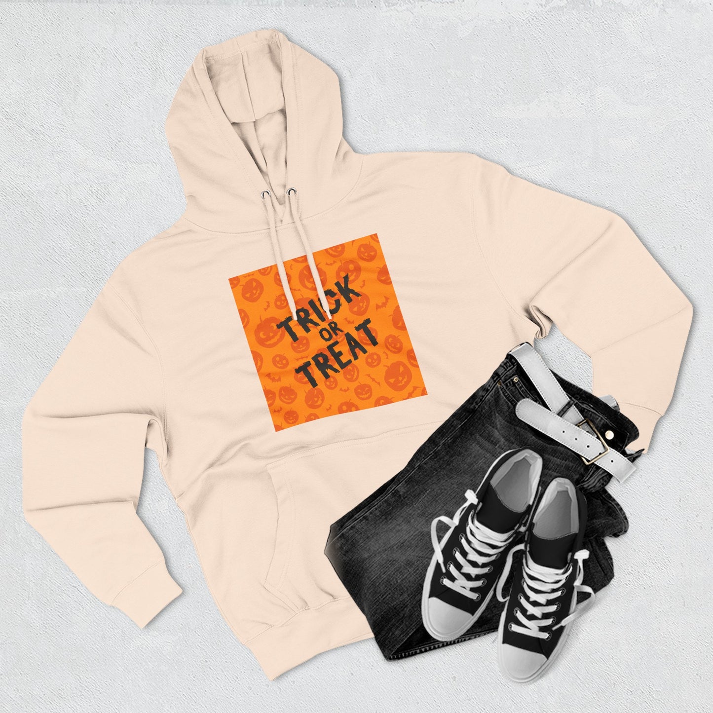 Halloween Trick or Treat Hoodie, Cozy Fleece Sweatshirt for Fall, Halloween Costume, Holiday Gift, Spooky Season Apparel
