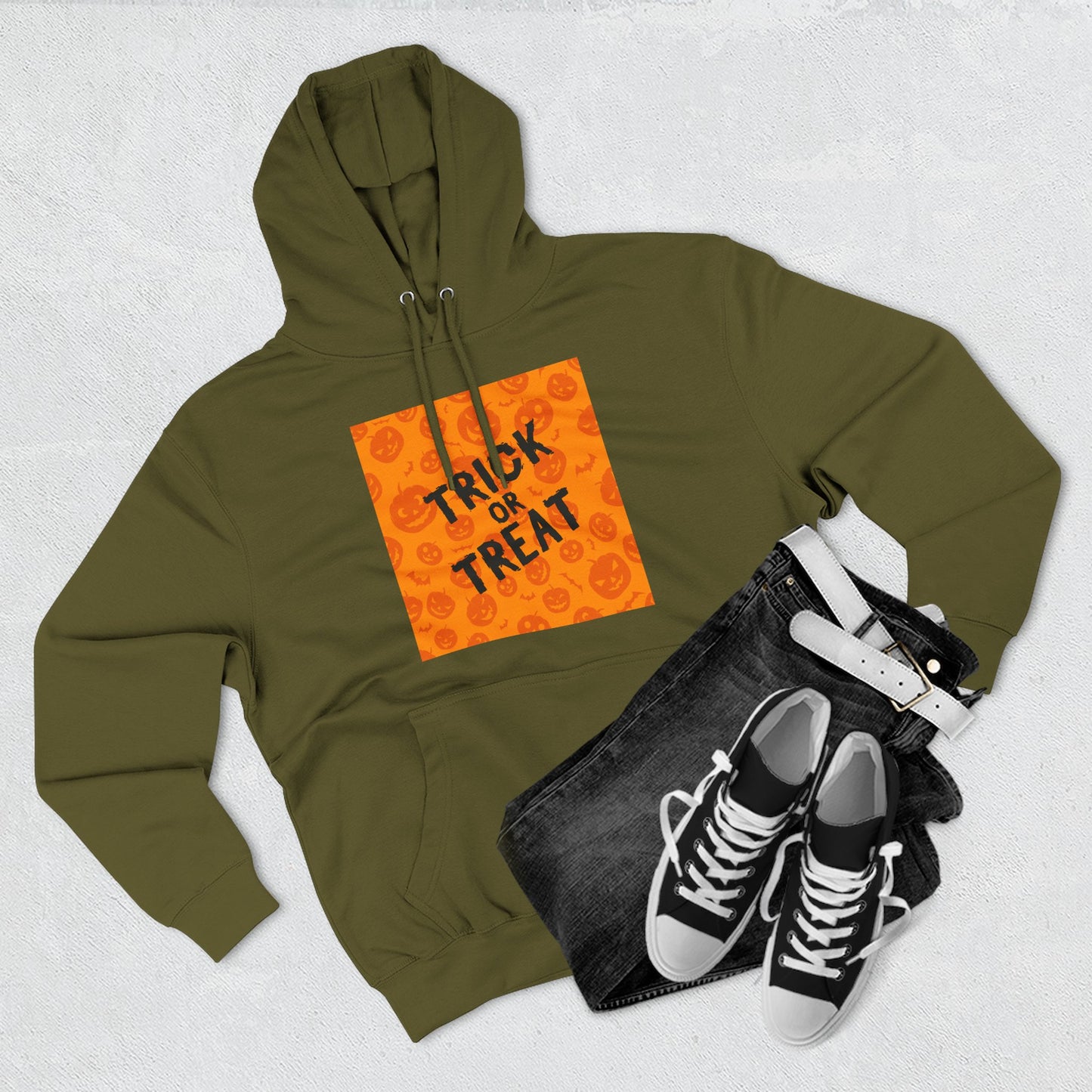 Halloween Trick or Treat Hoodie, Cozy Fleece Sweatshirt for Fall, Halloween Costume, Holiday Gift, Spooky Season Apparel