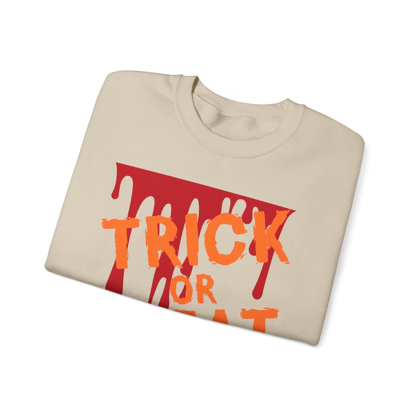 Halloween-Inspired Crewneck Sweatshirt | Cozy Unisex Sweater, Trick or Treat Design, Fall Fashion, Spooky Season Apparel