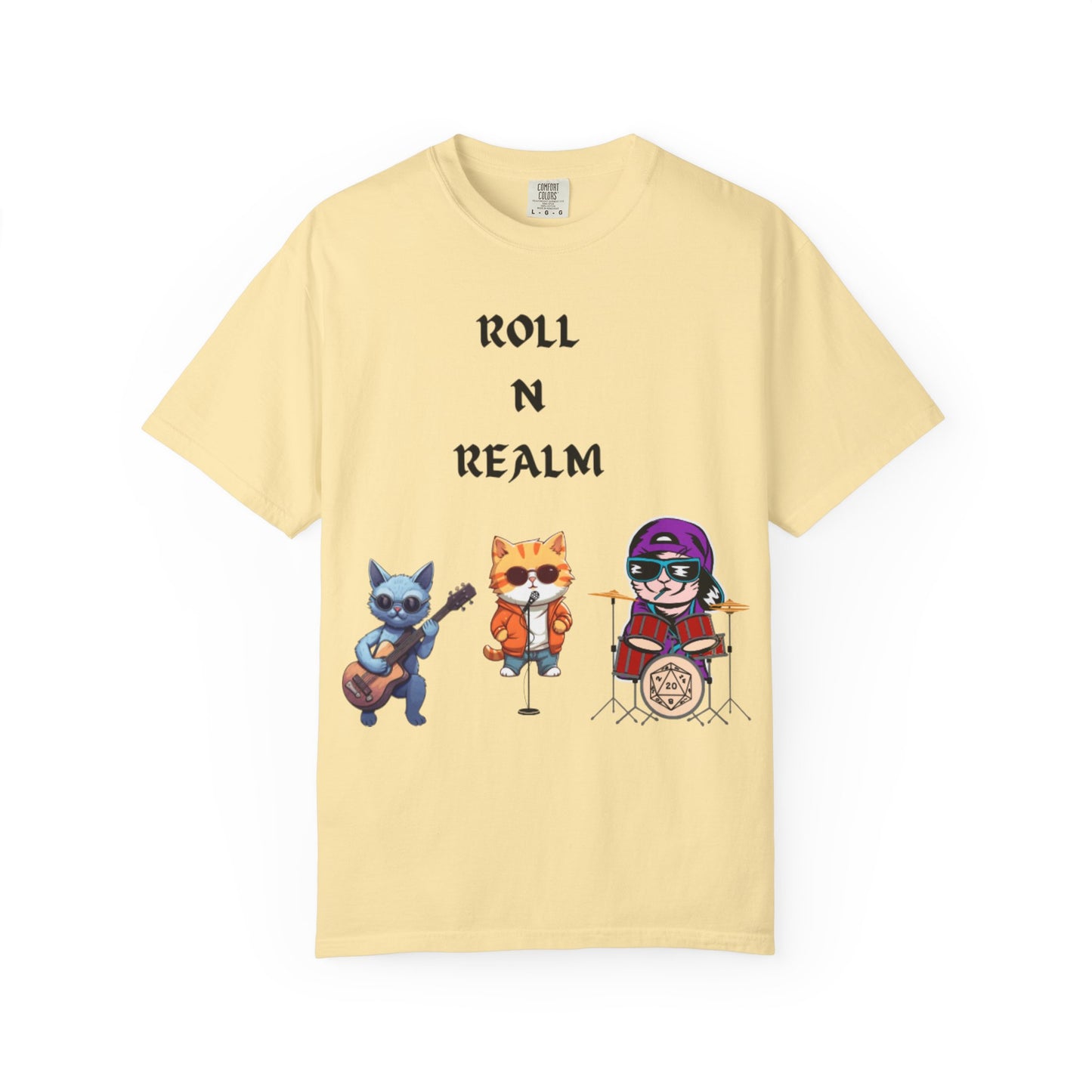 Rockin' Cat Band Tee - Unisex Garment-Dyed T-Shirt, Fun Music Shirt, Gift for Cat Lovers, Concert Attire, Casual Everyday Wear