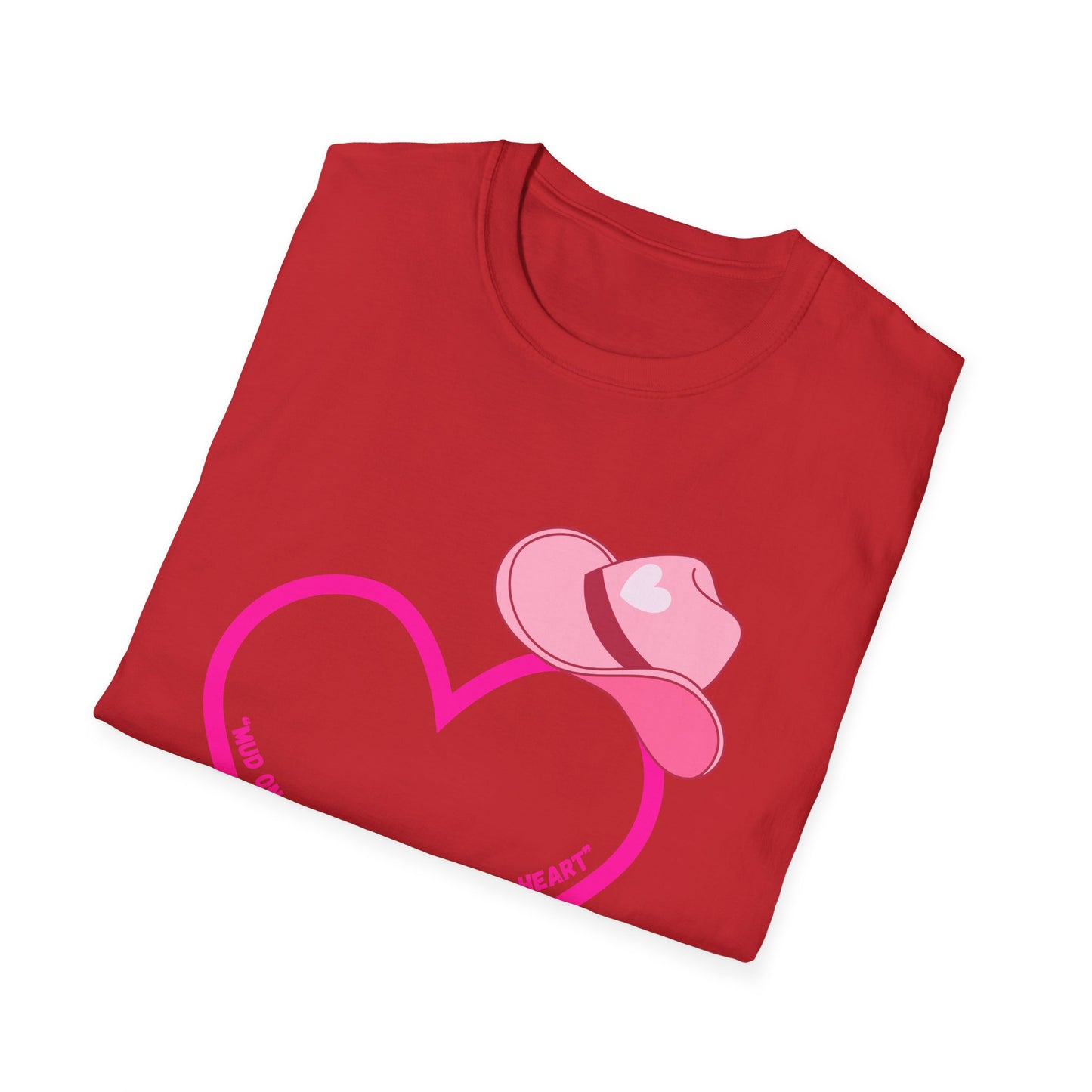 Pink Cowboy Hat Heart T-Shirt | Western Heart Graphic Tee