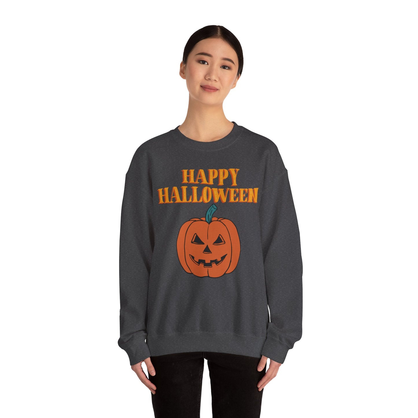 Halloween Pumpkin Sweatshirt, Cozy Fall Sweater, Unisex Crewneck, Spooky Season Apparel, Halloween Gift, Casual October Fashion