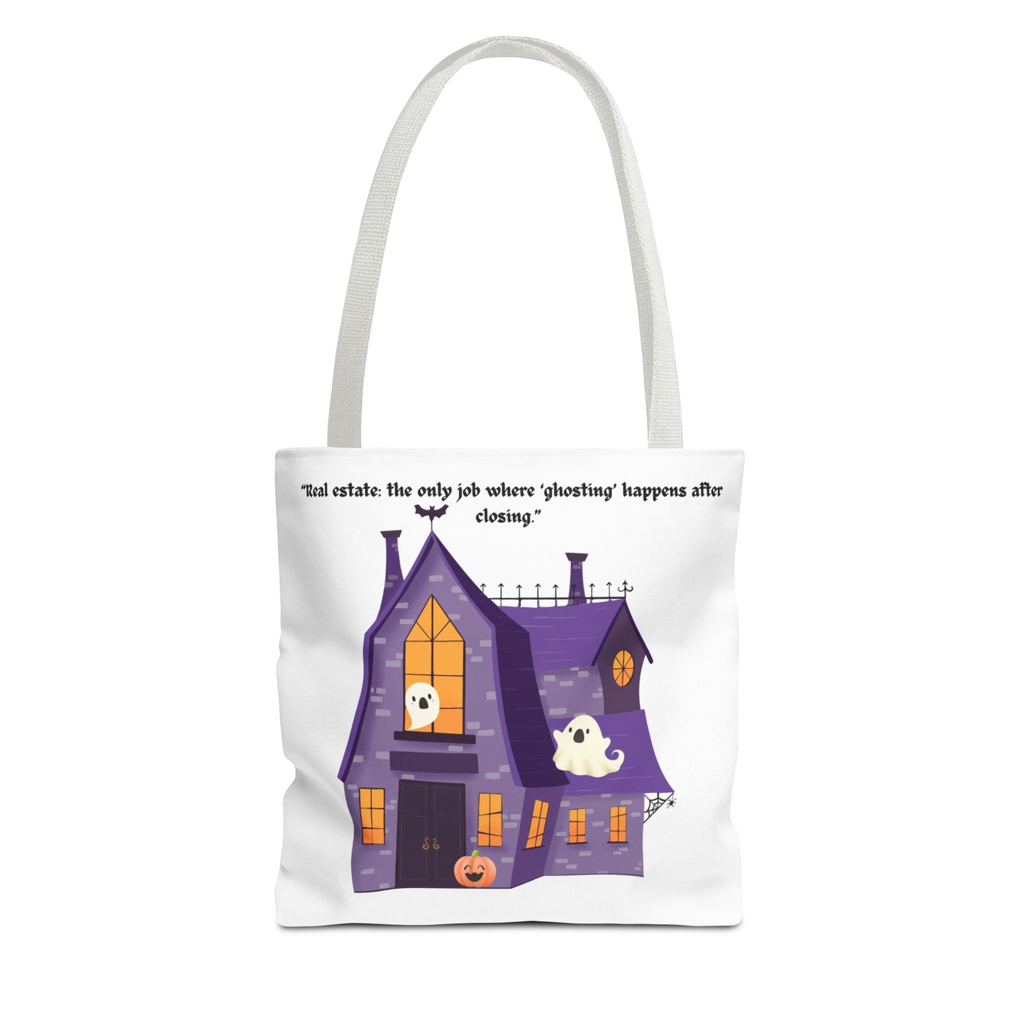 REAL ESTATE Halloween Tote Bag, Ghostly Real Estate Humor, Fun & Spooky Gift for Realtors, Trick or Treat, Fall Celebration Accessories