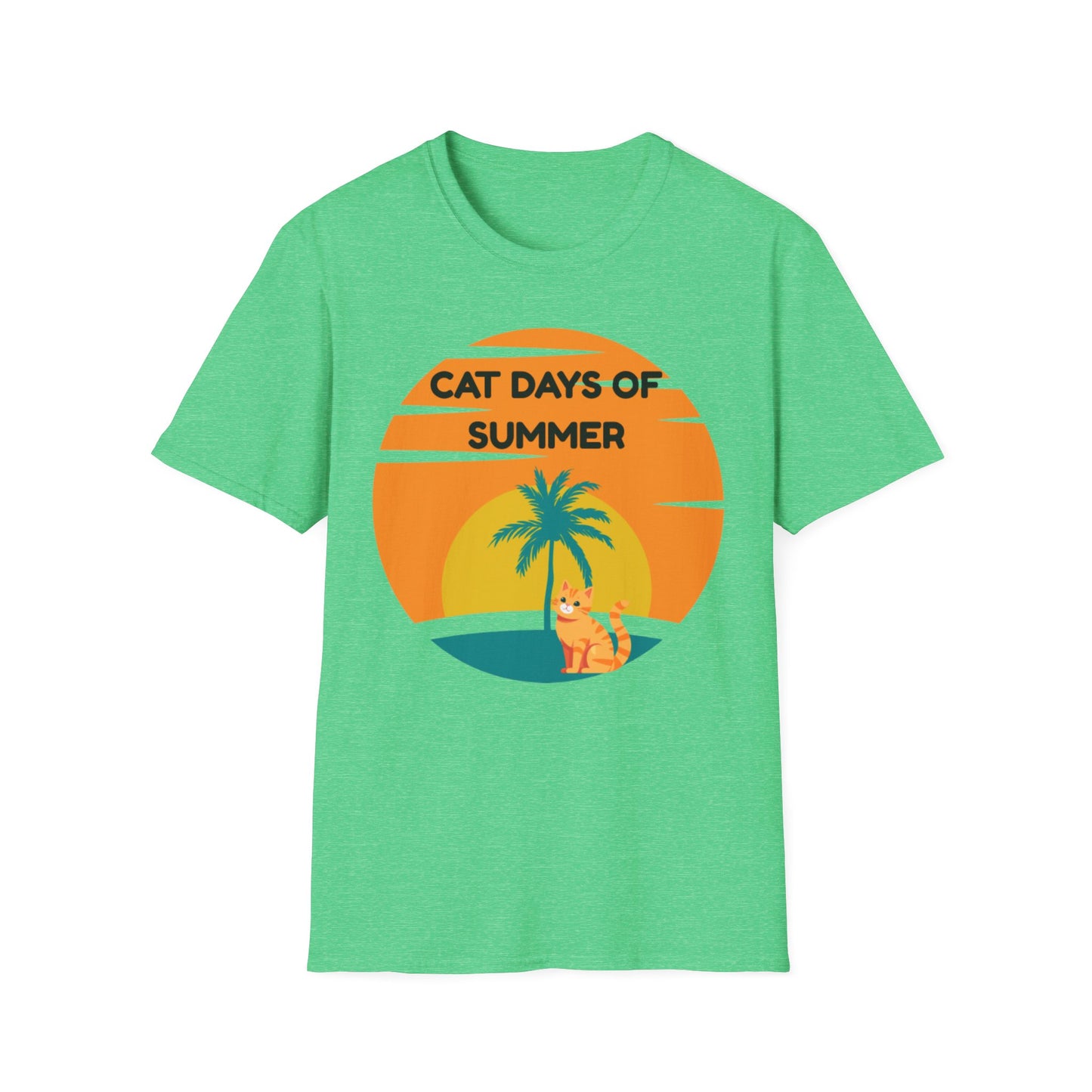 Cat Days of Summer Unisex Softstyle T-Shirt, Cute Cat Shirt, Summer Tee, Vacation Top, Animal Lover Gift, Fun Relaxed Fit