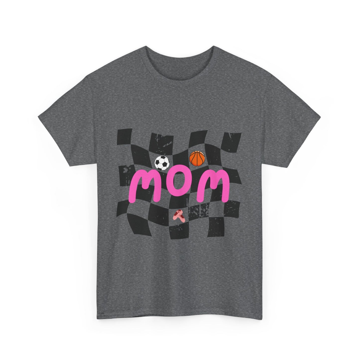 Sporty Mom Unisex Heavy Cotton Tee, Perfect Gift for Moms, Birthday Gift, Mother's Day, Family Events, Sports Enthusiasts