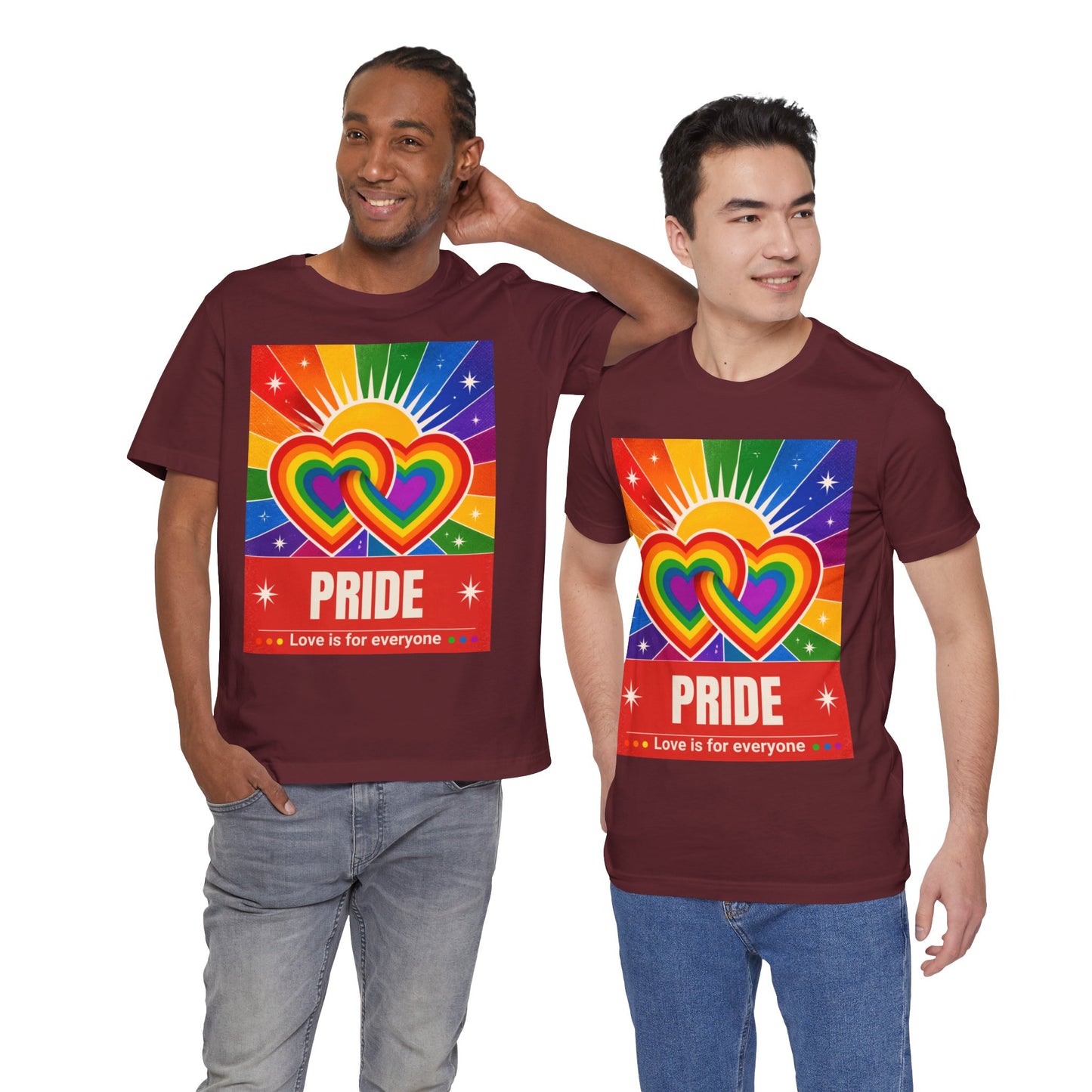 Rainbow Double Hearts Pride Tee | Love Is For Everyone