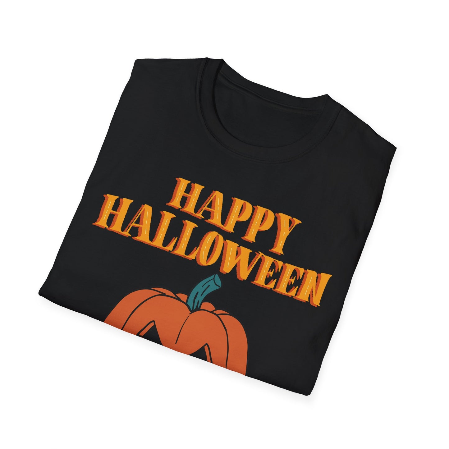 Happy Halloween Pumpkin Unisex T-Shirt, Halloween Apparel, Fall Outfit, Pumpkin Shirt, Spooky Season Tee, Gift for Halloween Lovers