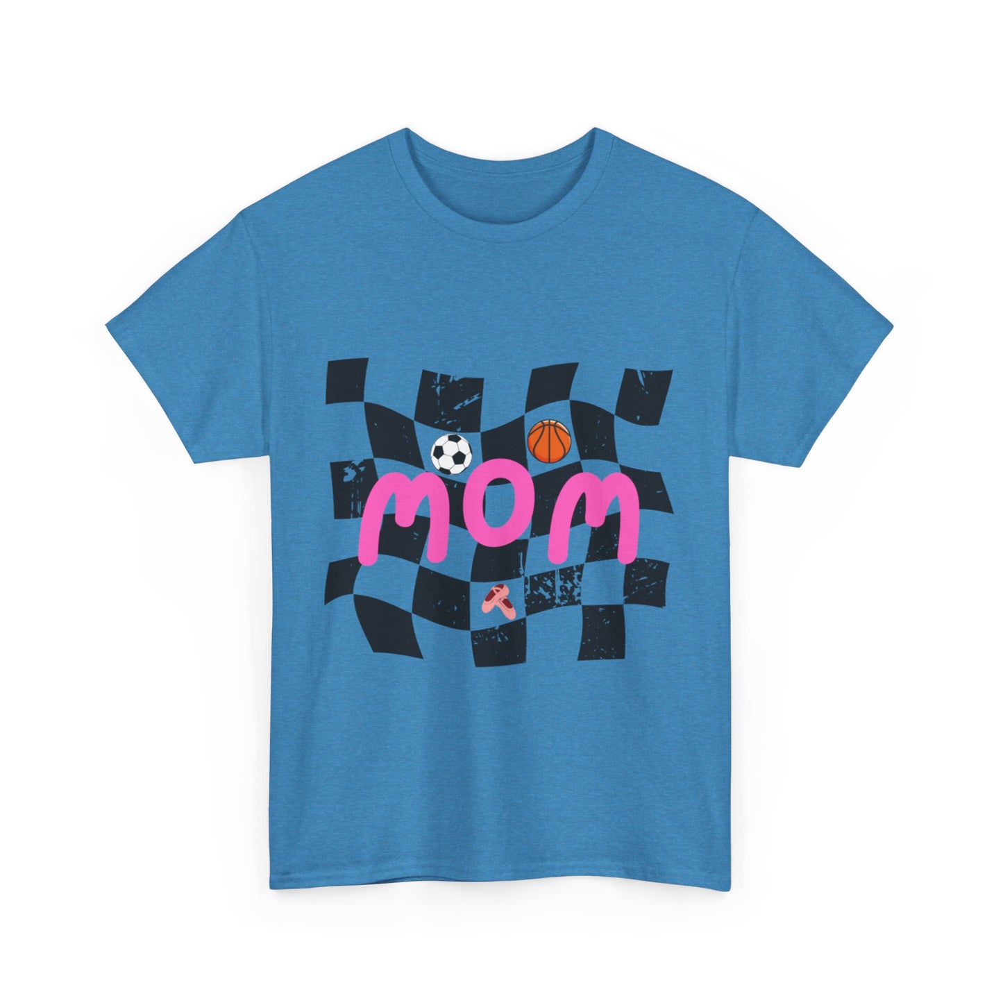 Sporty Mom Unisex Heavy Cotton Tee, Perfect Gift for Moms, Birthday Gift, Mother's Day, Family Events, Sports Enthusiasts
