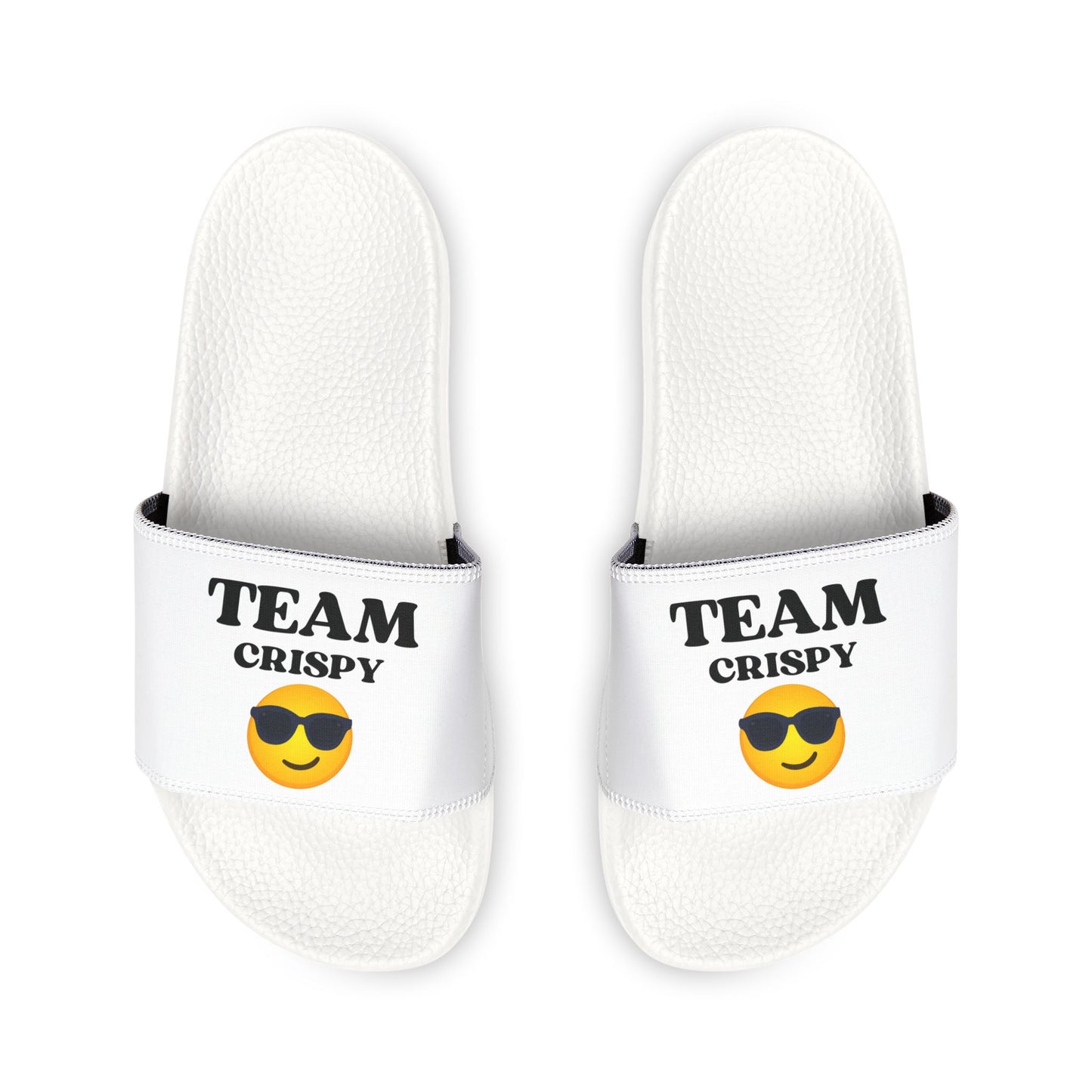 Funny Men's Sandals, TEAM CRISPY Slide Slippers for Summer, Casual Footwear, Vacation Essentials, Gift for Him