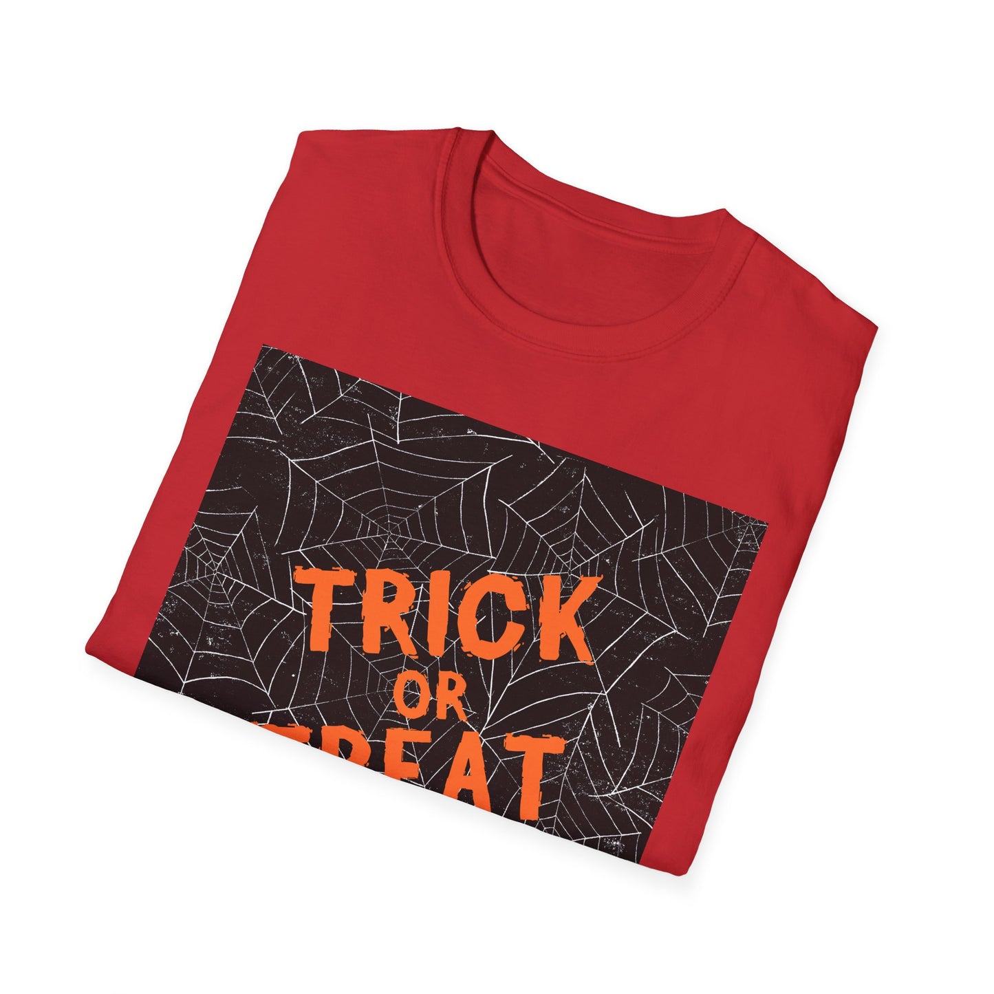 Halloween Trick or Treat Unisex Softstyle T-Shirt, Casual Halloween Wear, Spooky Gift, Fall Fashion, Halloween Party Shirt