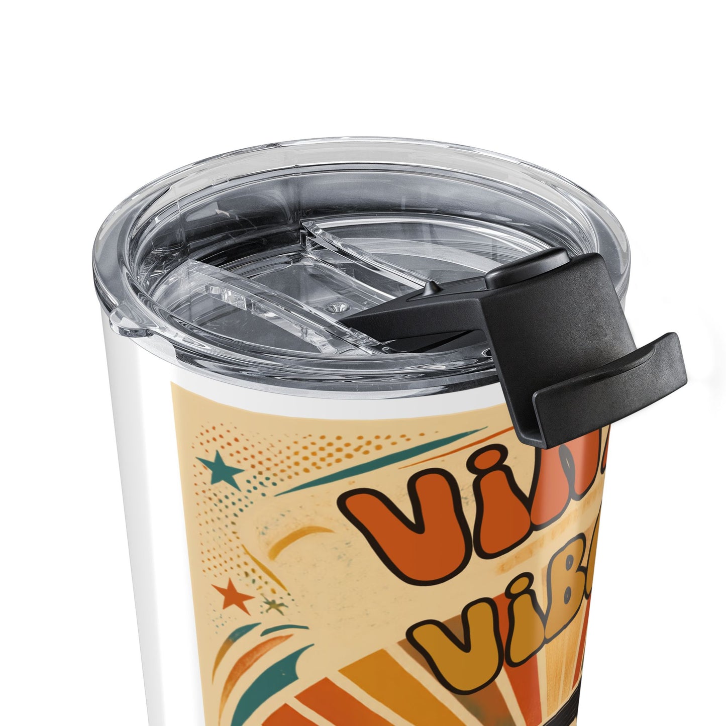 Vinyl Vibes record stack Tumbler | Retro 70s music design