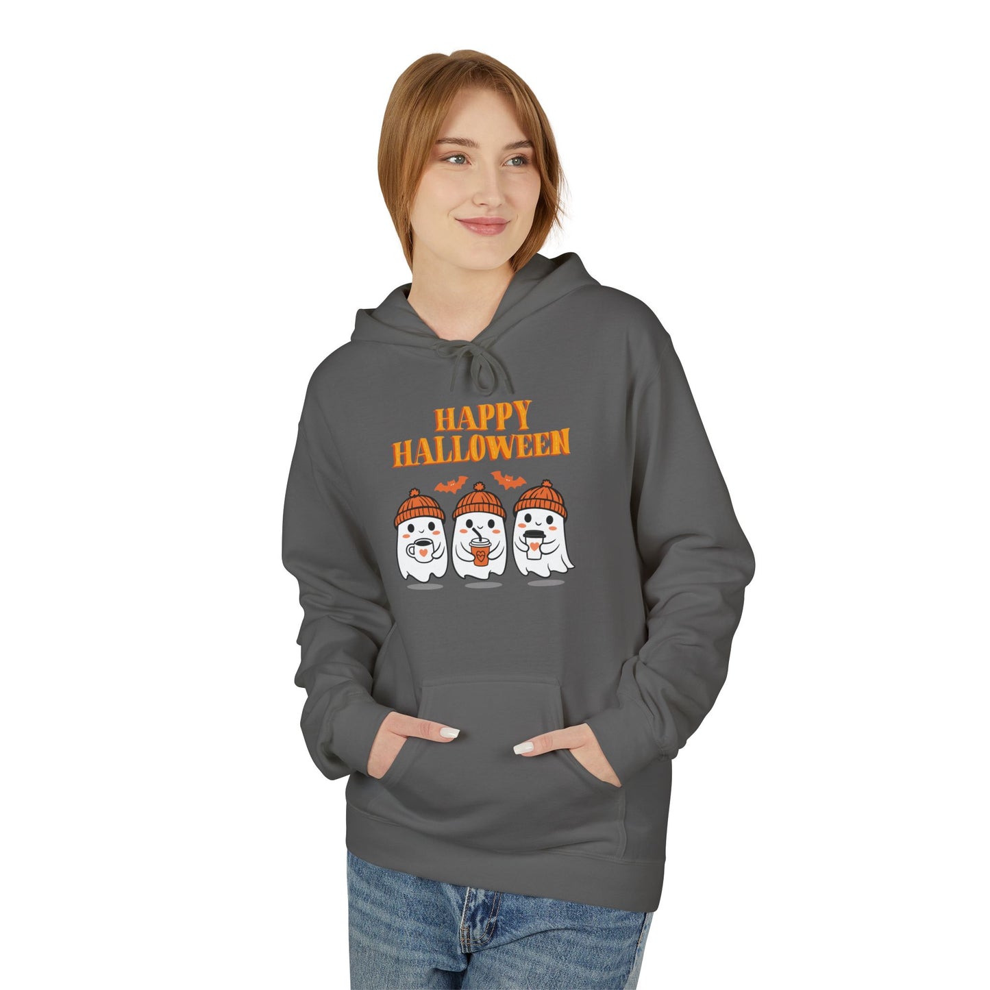 Halloween Ghosts Unisex Hoodie, Cozy Fall Apparel, Spooky Season Sweatshirt, Happy Halloween Gift, Cute Halloween Clothing