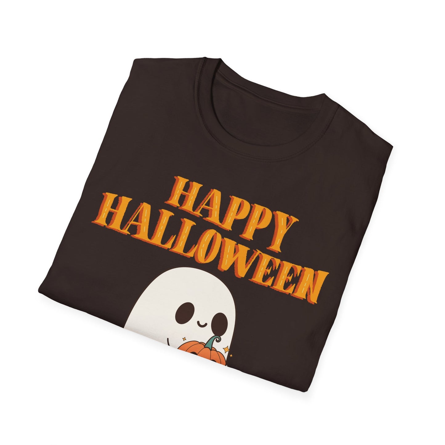 Happy Halloween Ghost T-Shirt, Cute Halloween Tee, Unisex Graphic T-Shirt, Fall Apparel, Spooky Season Shirt, Trick or Treat Top