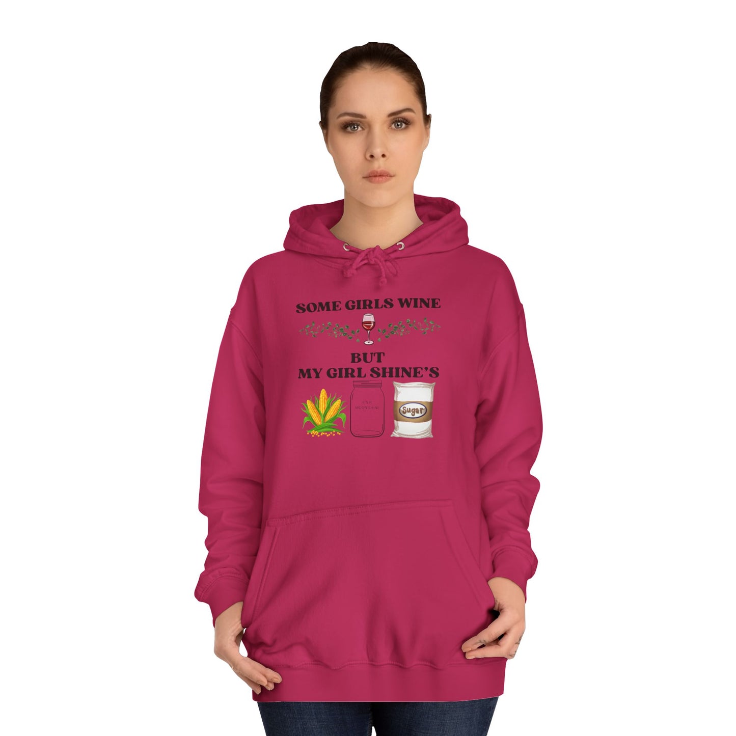 Funny Unisex College Hoodie - Perfect for Wine Lovers, Gift for Friends, Casual Wear, Cozy, Holiday Apparel