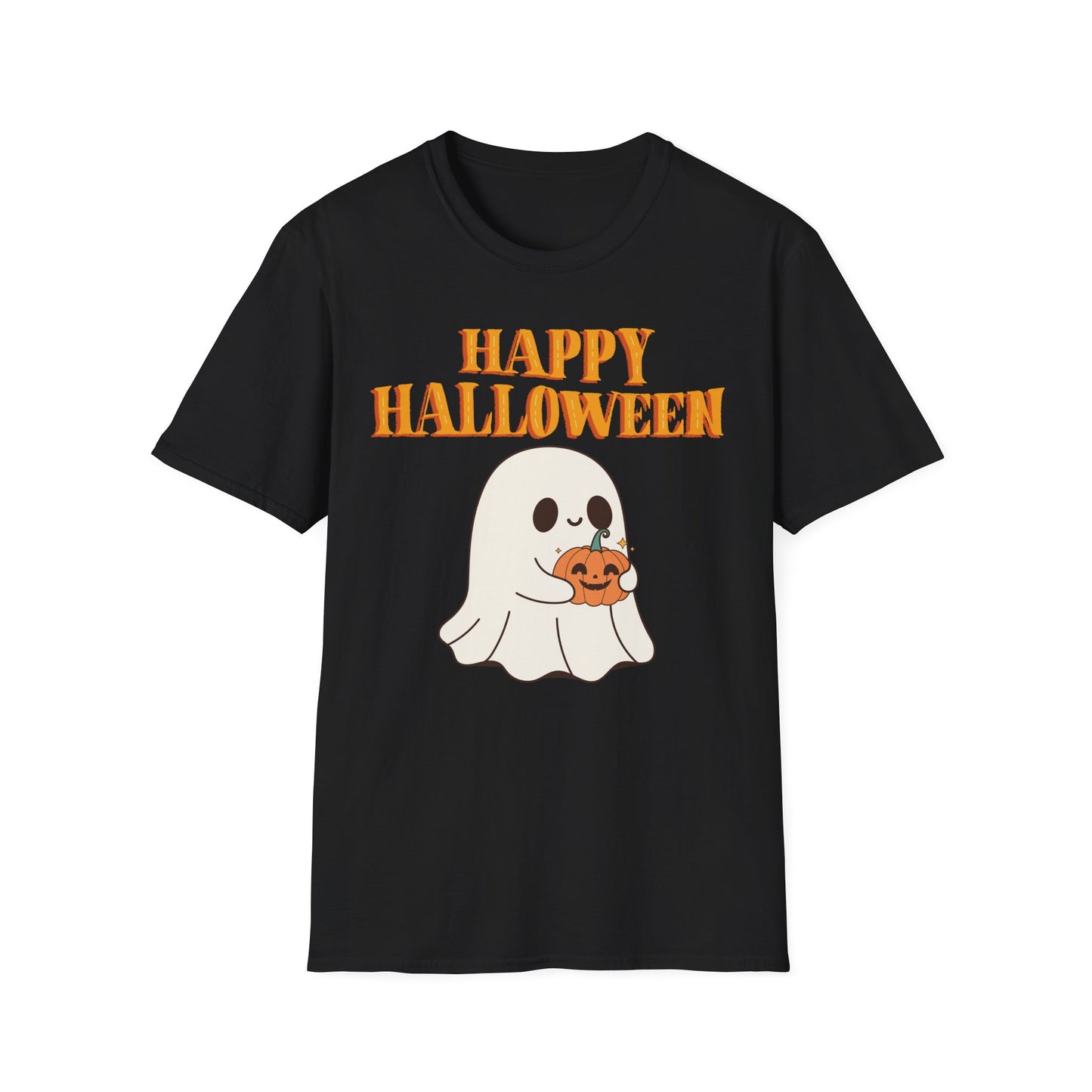 Happy Halloween Ghost T-Shirt, Cute Halloween Tee, Unisex Graphic T-Shirt, Fall Apparel, Spooky Season Shirt, Trick or Treat Top