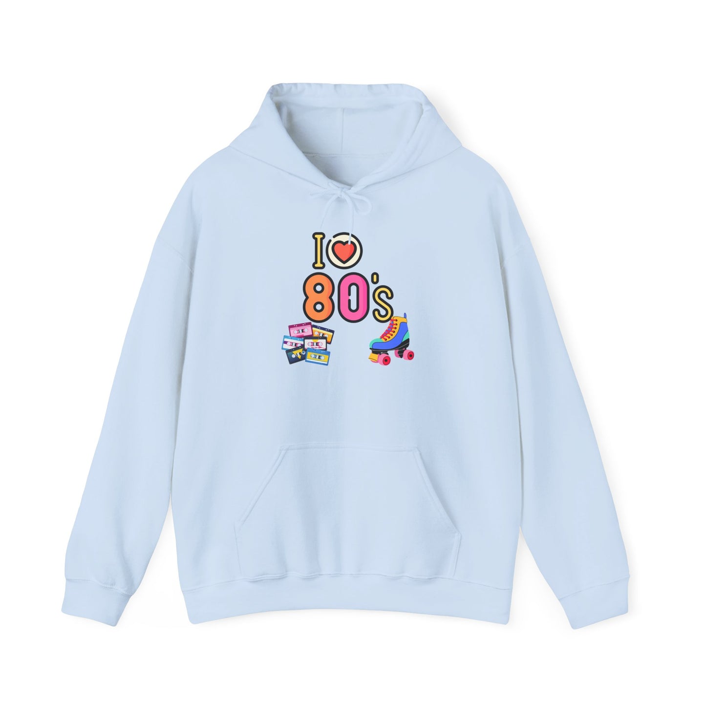 I Love 80s Roller Skate Hoodie | Retro 80s Neon Graphic