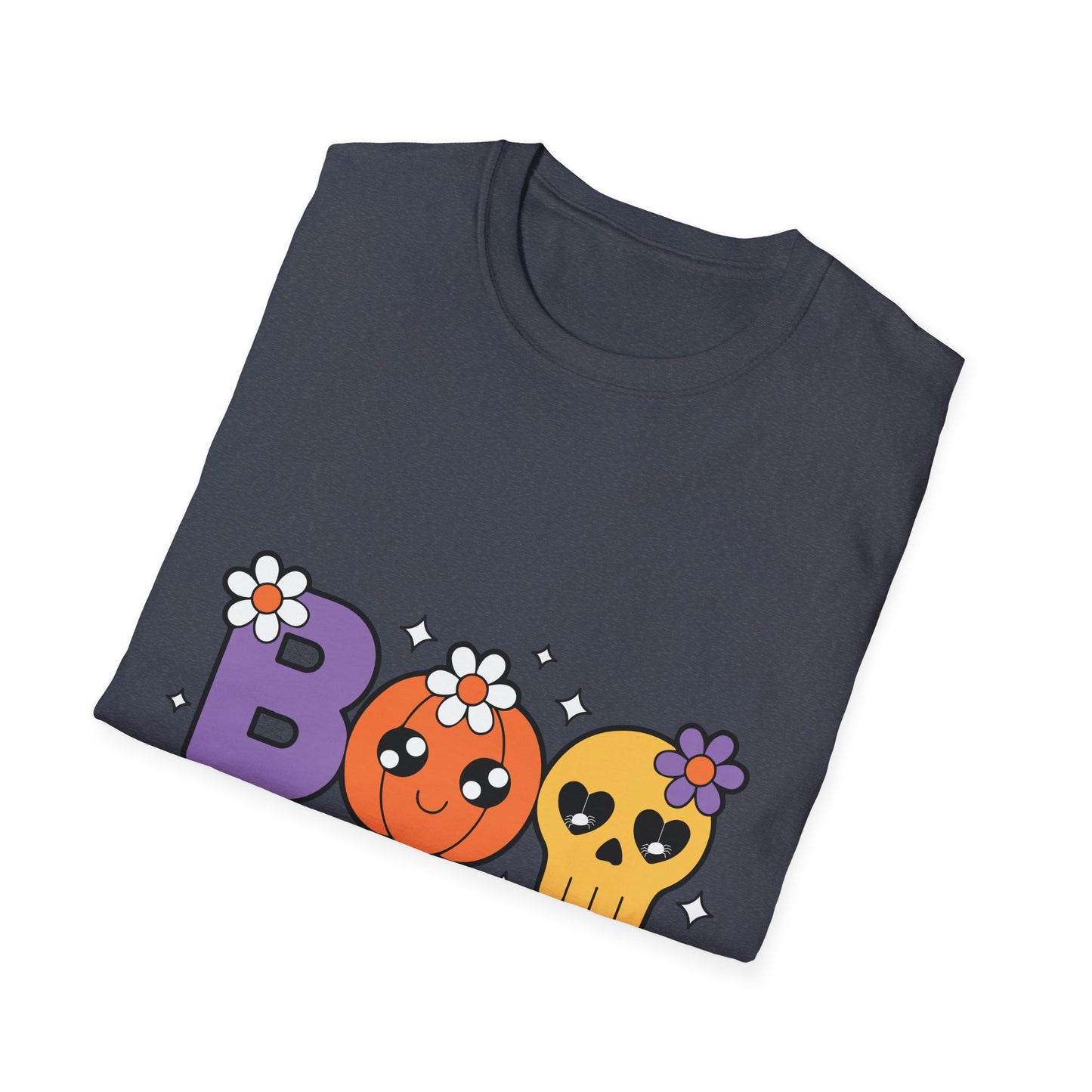 Whimsical Halloween T-Shirt with Boo Design, Cute Graphic Tee, Fall Fashion, Gift for October Birthdays, Spooky Season Apparel
