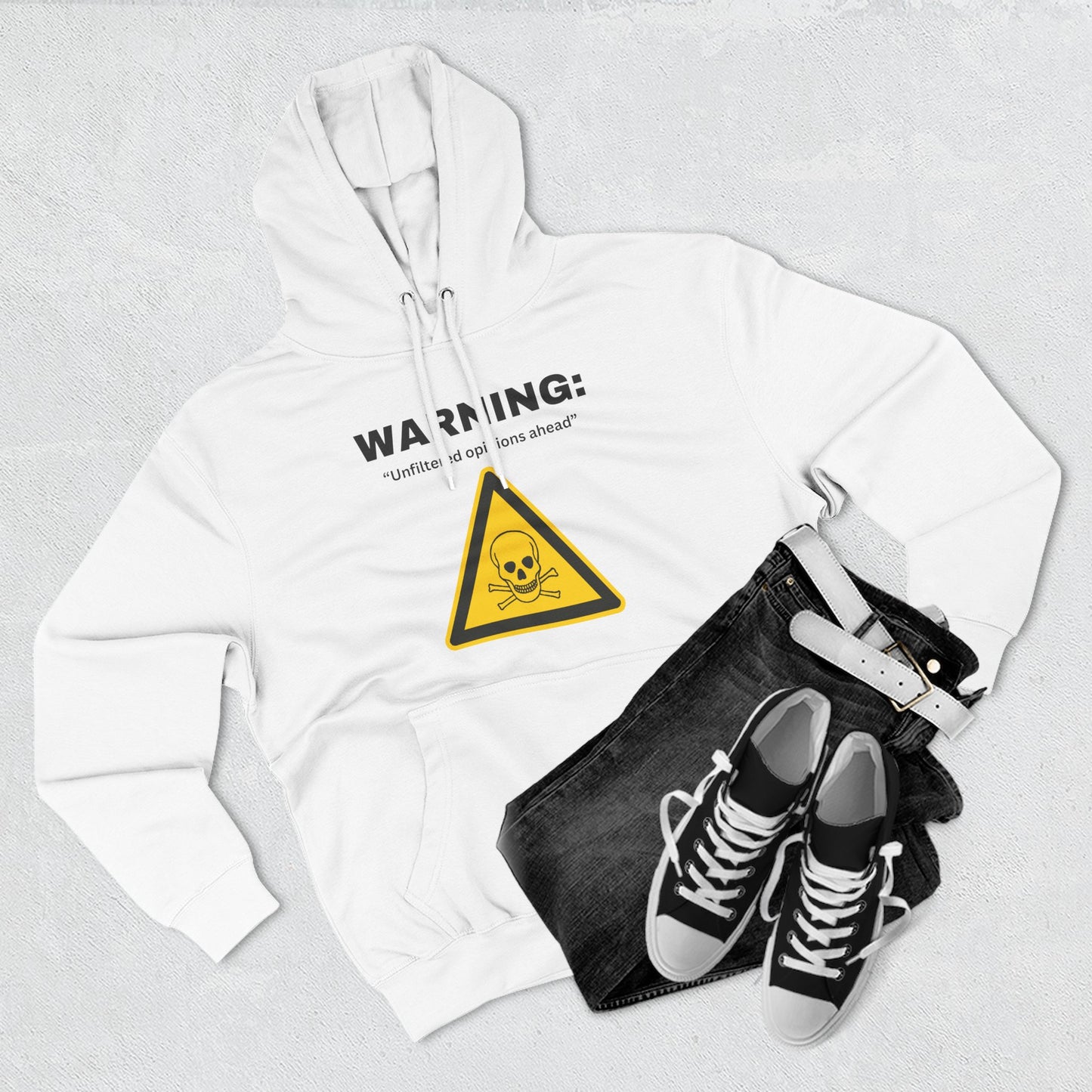 Warning Toxic Chemical Skull Triangle Hoodie | Hazard Symbol Graphic