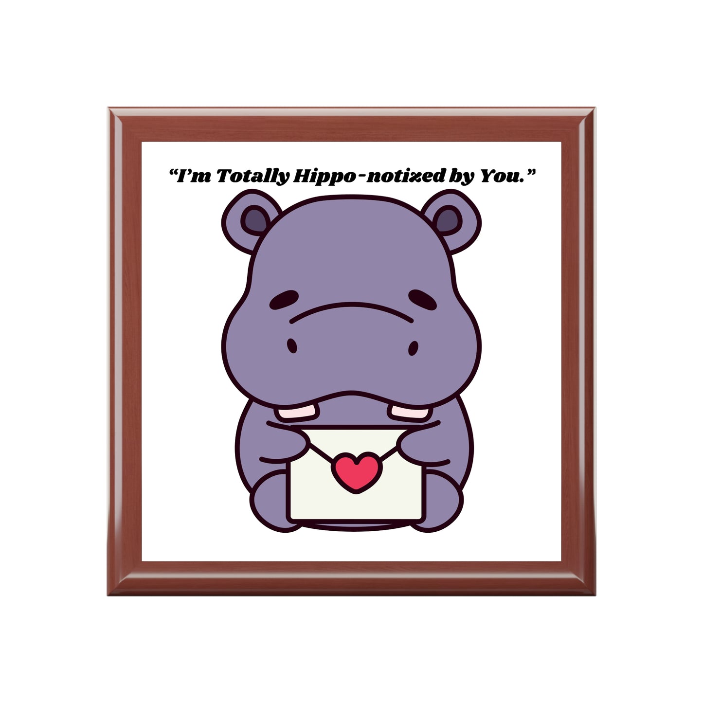 I m Totally Hippo notized by You Jewelry Box | Cute Hippo Illustration