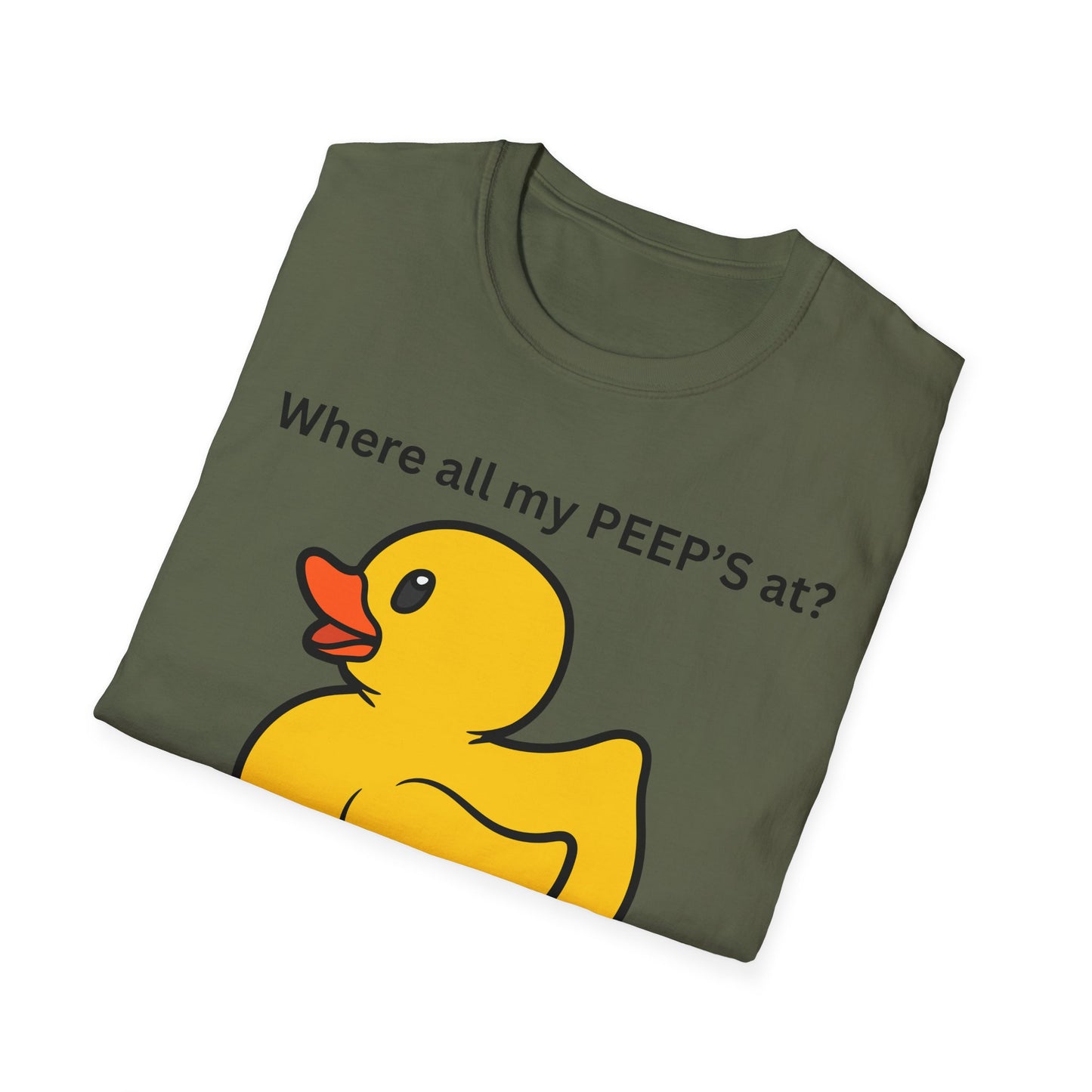 Cute Duck T-Shirt - Where All My PEEP'S At? | Fun Gift for Animal Lovers, Spring Celebrations, Easter