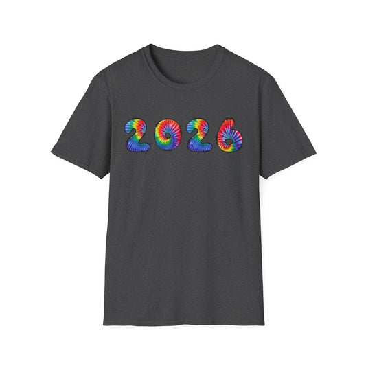 Tie Dye 2026 T-Shirt | Colorful Swirl Number Tee