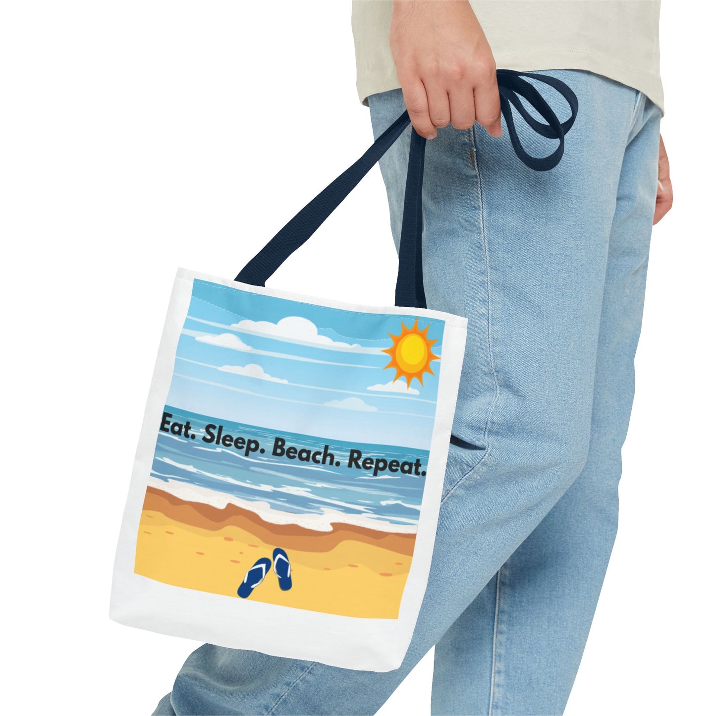Beach Vibes Tote Bag - Eat Sleep Beach Repeat, Summer Bag, Vacation Essentials, Eco-friendly Tote, Beach Gift