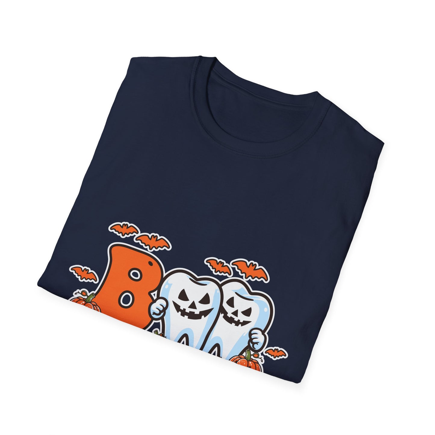 Halloween Themed Unisex Softstyle T-Shirt, Boo Shirt, Spooky Tee, Trick or Treat Shirt, Casual Halloween Wear, Fall Fashion
