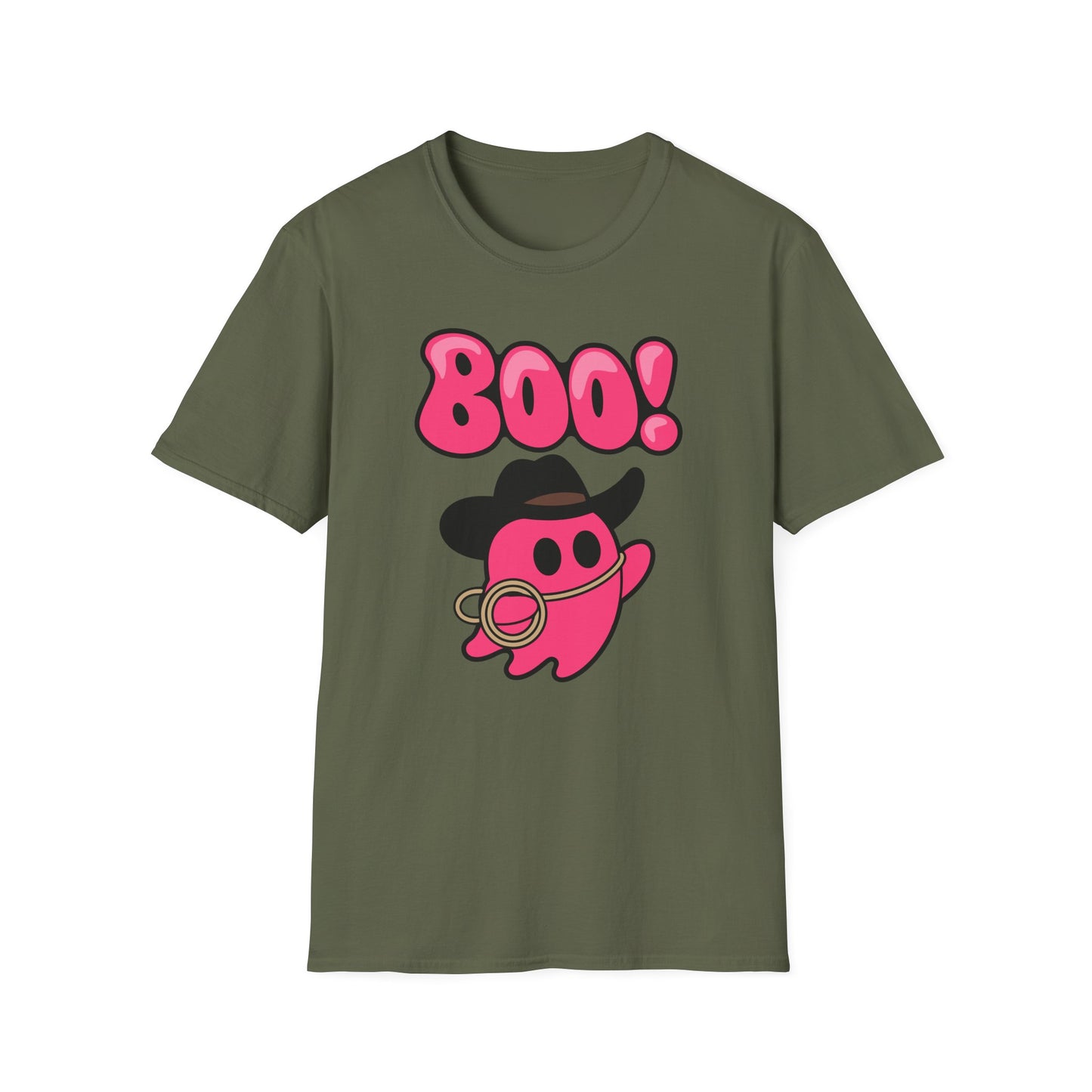 Cute Ghost Cowboy T-Shirt, Fun Graphic Tee, Unisex Halloween Apparel, Perfect Gift for Kids & Adults, Quirky Costume Tee