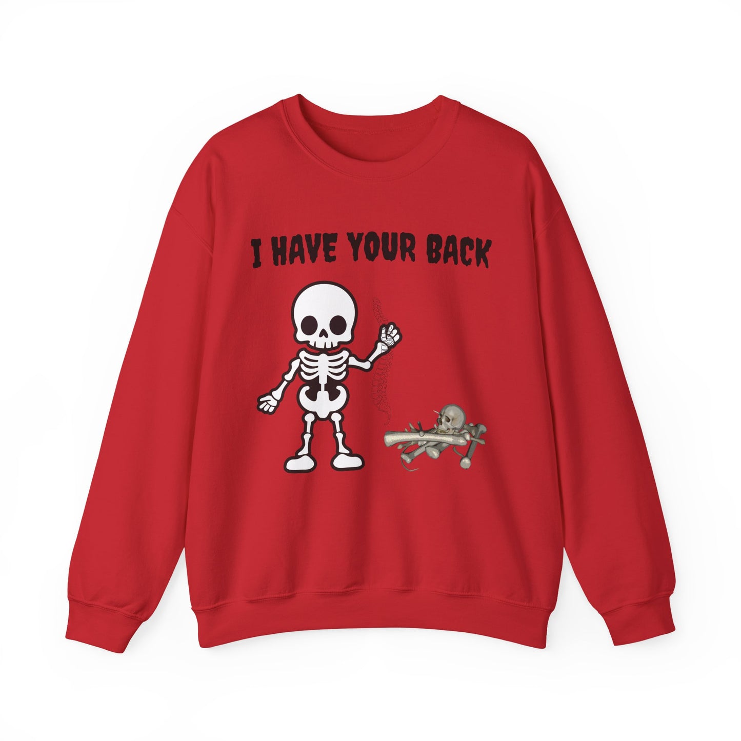 Skeleton Crewneck Sweatshirt - I Have Your Back, Funny Gift for Halloween, Cozy Casual Wear, Unisex Sweatshirt, Perfect for All Seasons