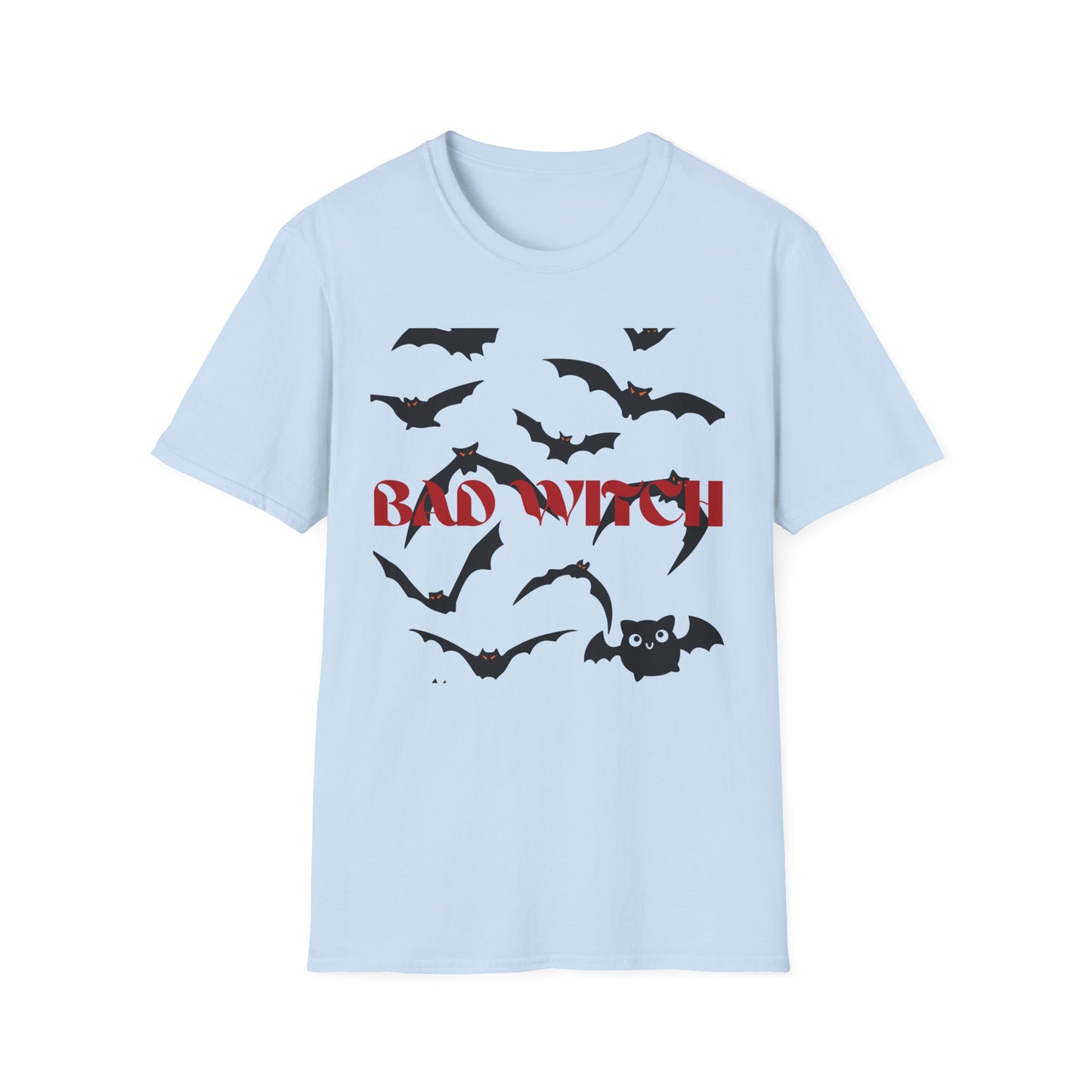 Bad Witch Halloween Unisex T-Shirt, Spooky Shirt, Halloween Costume, Witchy Tee, Bat Graphic Top, Fall Outfit