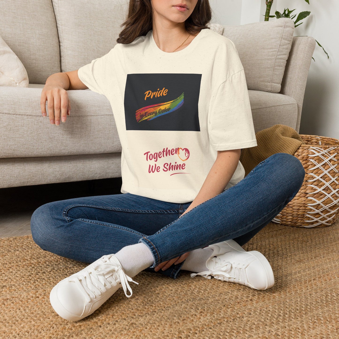 Pride Rainbow Brushstroke Together We Shine T-Shirt | LGBTQ+ Pride Tee